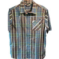 The North Face Men’s Shirt L Blue Plaid Button Up Short Sleeve Pocket Hiking EUC