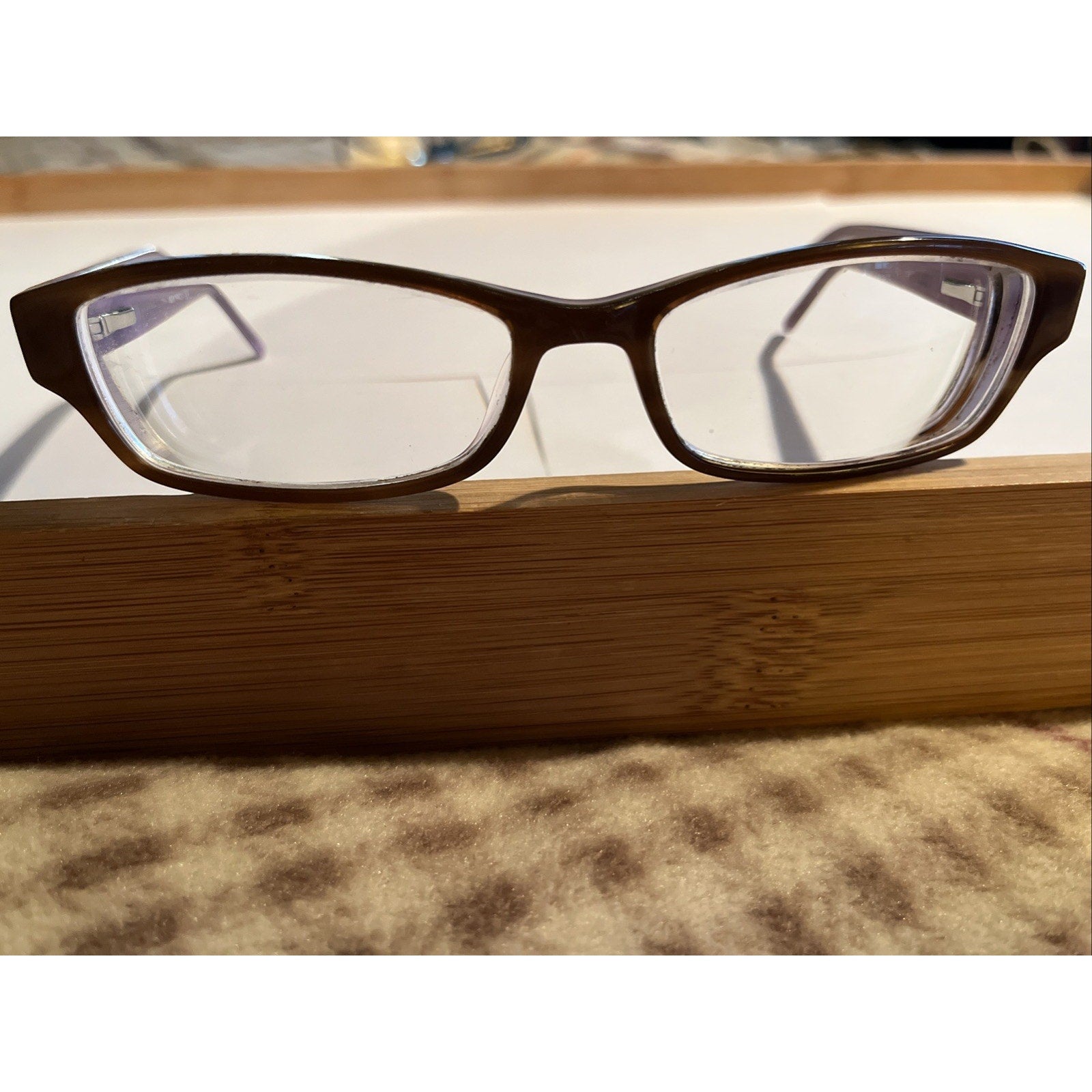 Adensco Eyeglasses Frames AD212 Purple Brown Tortoise Rectangular 51-16-135