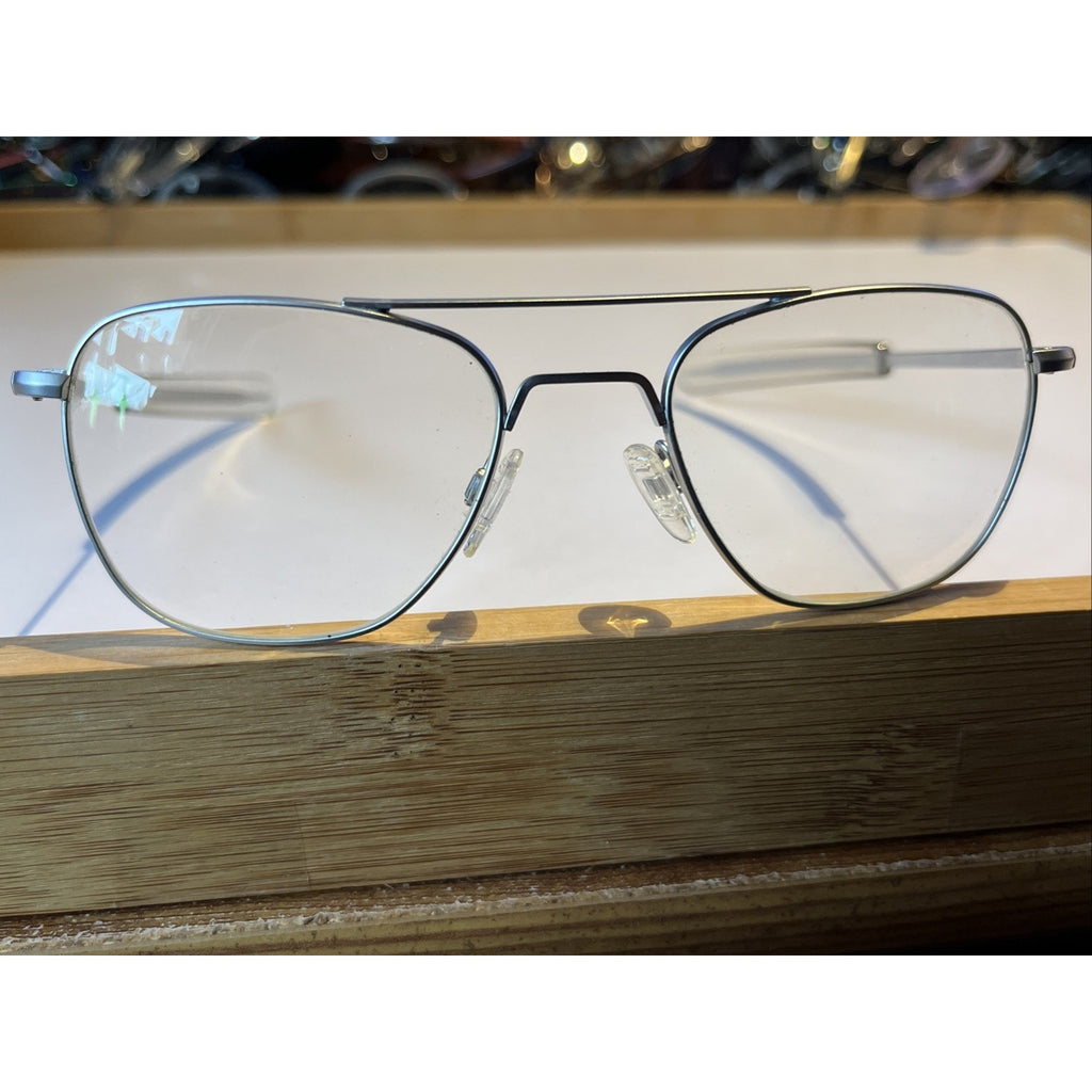 Randolph Aviator Glasses 52-20 Silver Chrome Bayonet Temples USA Frames Only