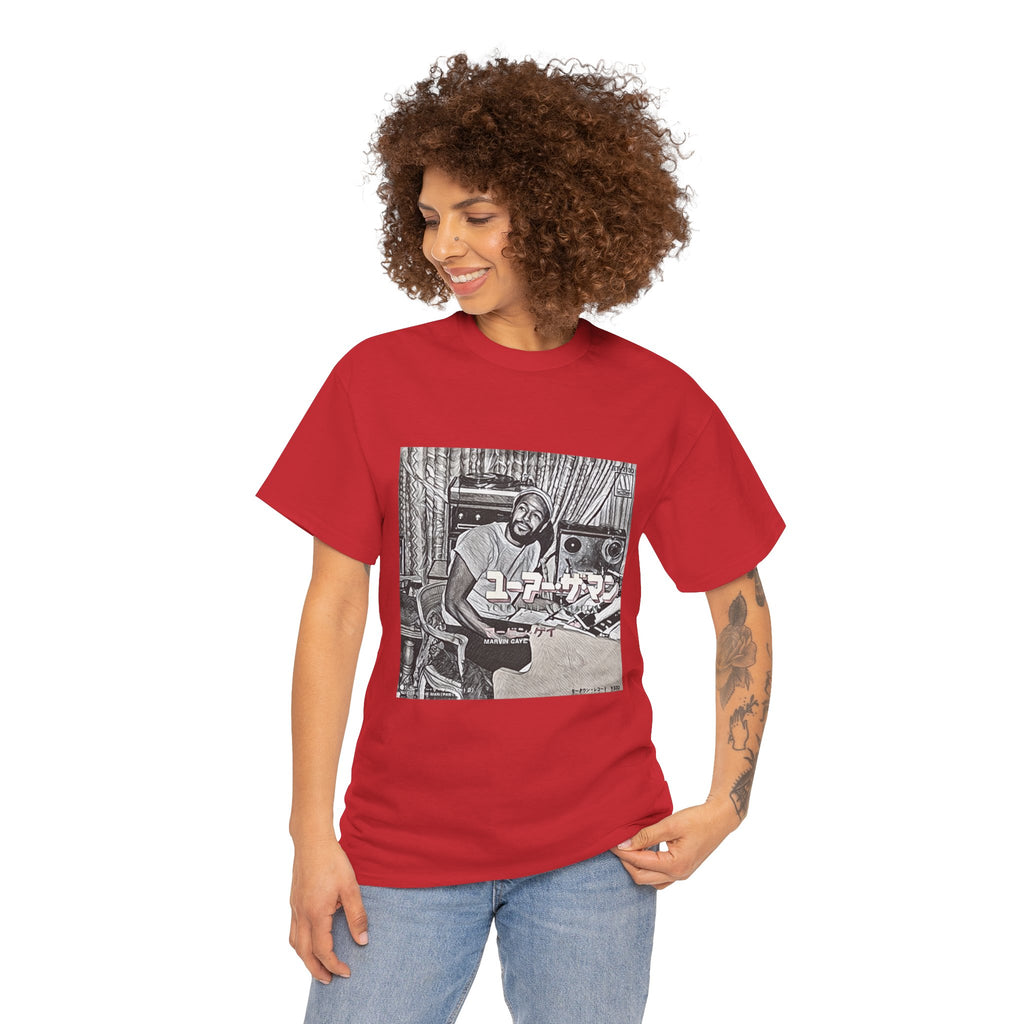 Marvin Gaye Graphic Print Short Sleeve Crew Neck Unisex Heavy Cotton Tee Shirt