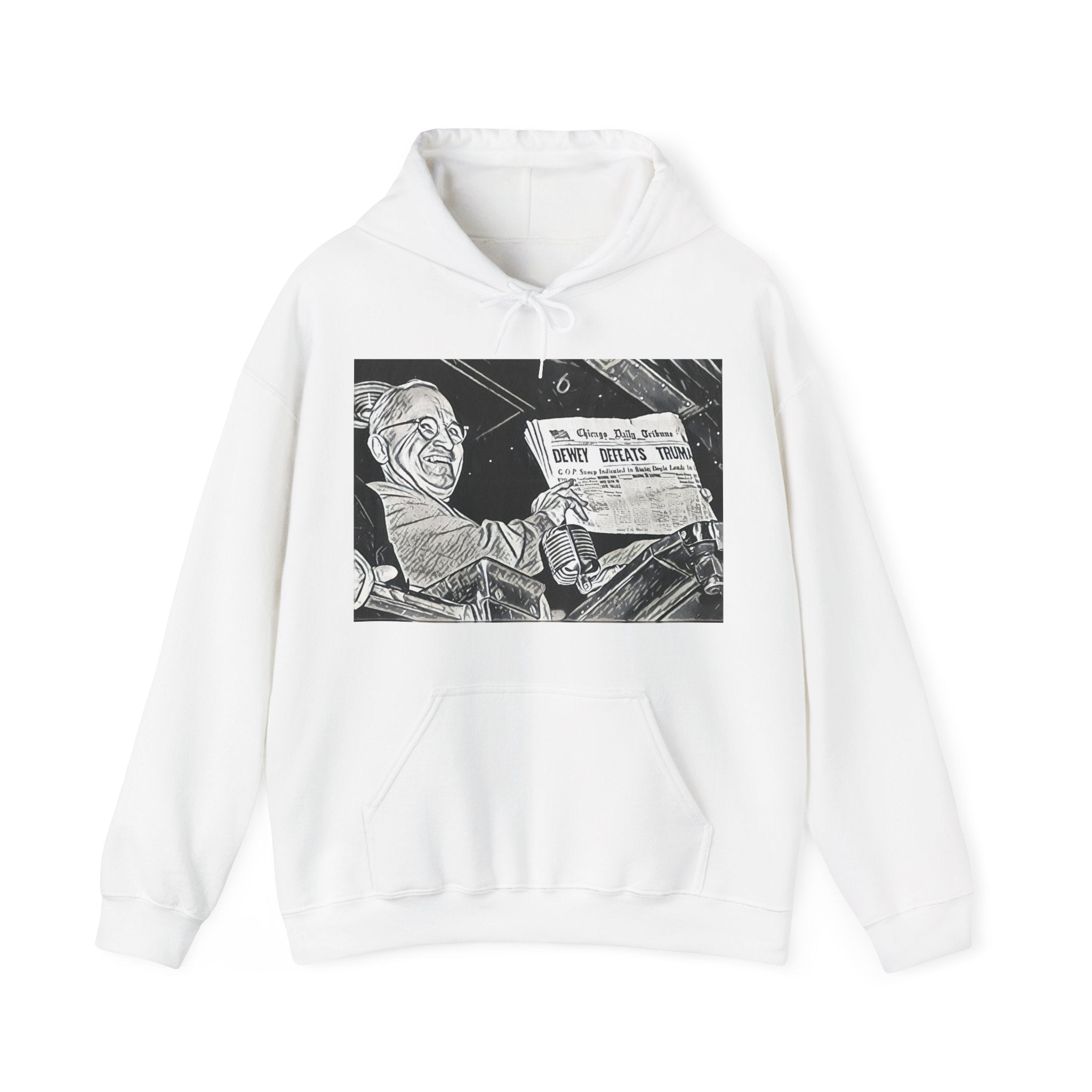 Dewey Defeats Truman Graphic Print LS Unisex Heavy Blend™ Hooded Art Sweatshirt