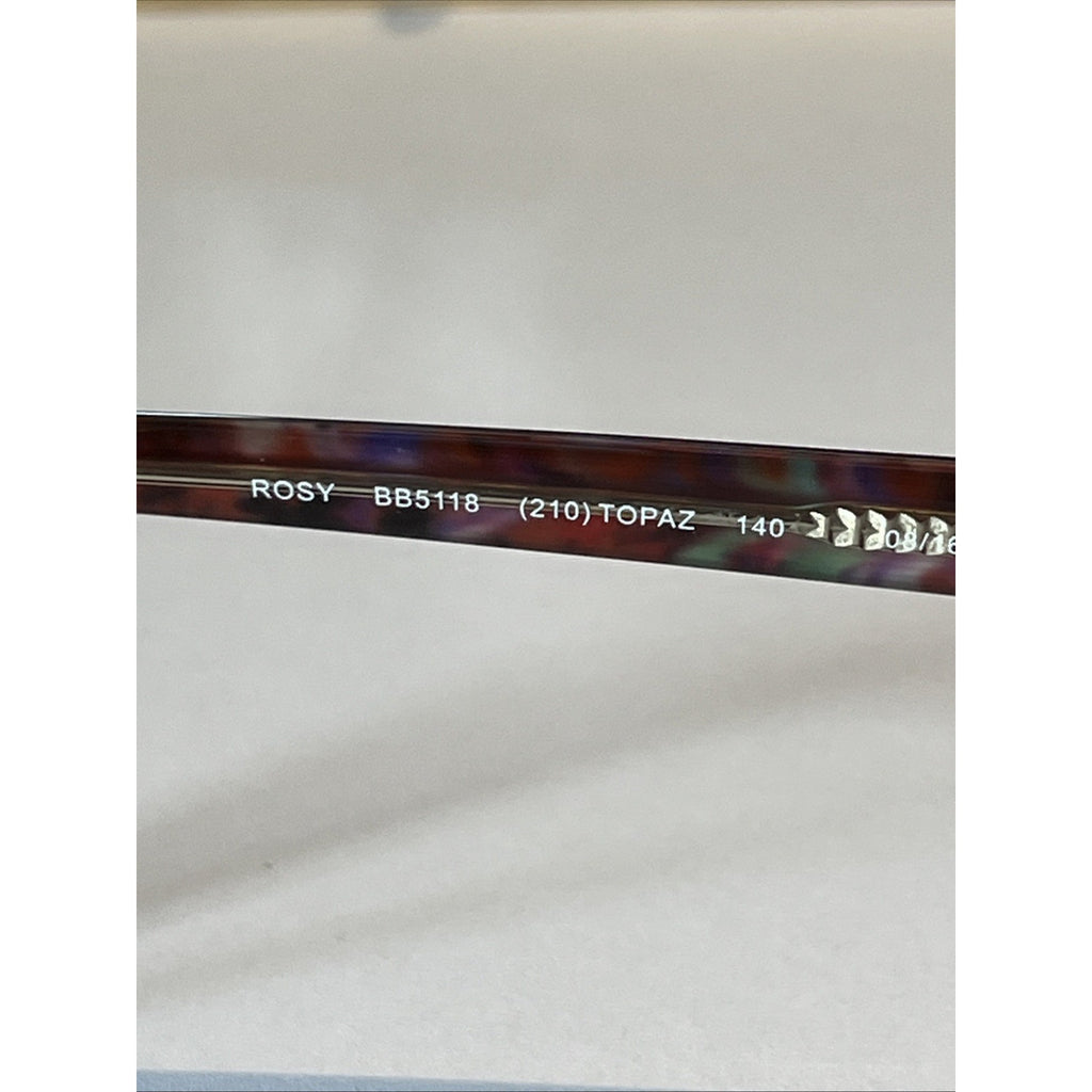 Bebe Brown Floral Interior Cat Eye Glasses Rosy BB5118 210 Topaz 55-17-140