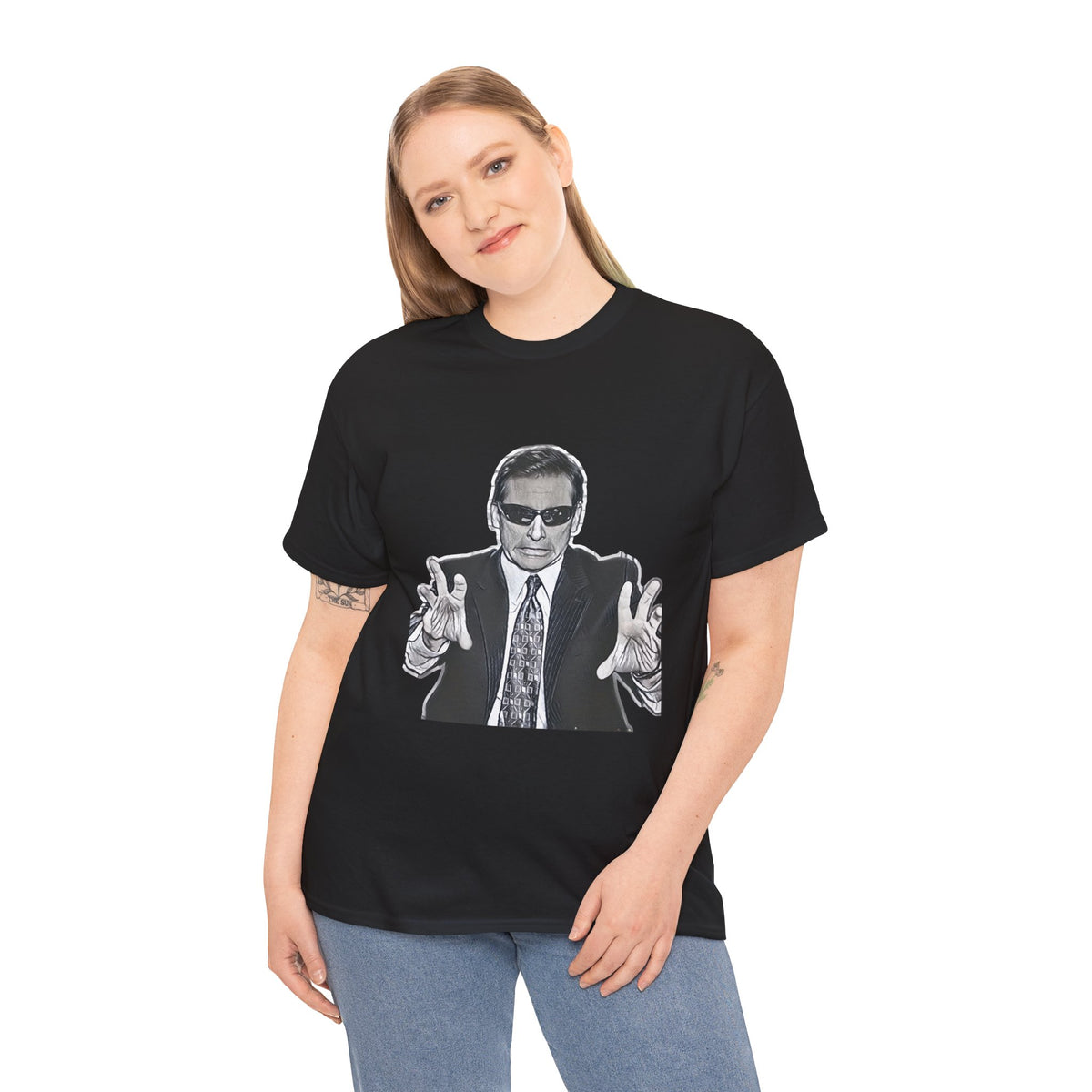 Blind Guy Mcsqueezy Michael Scott Office Graphic Print Unisex Heavy Cotton Tee