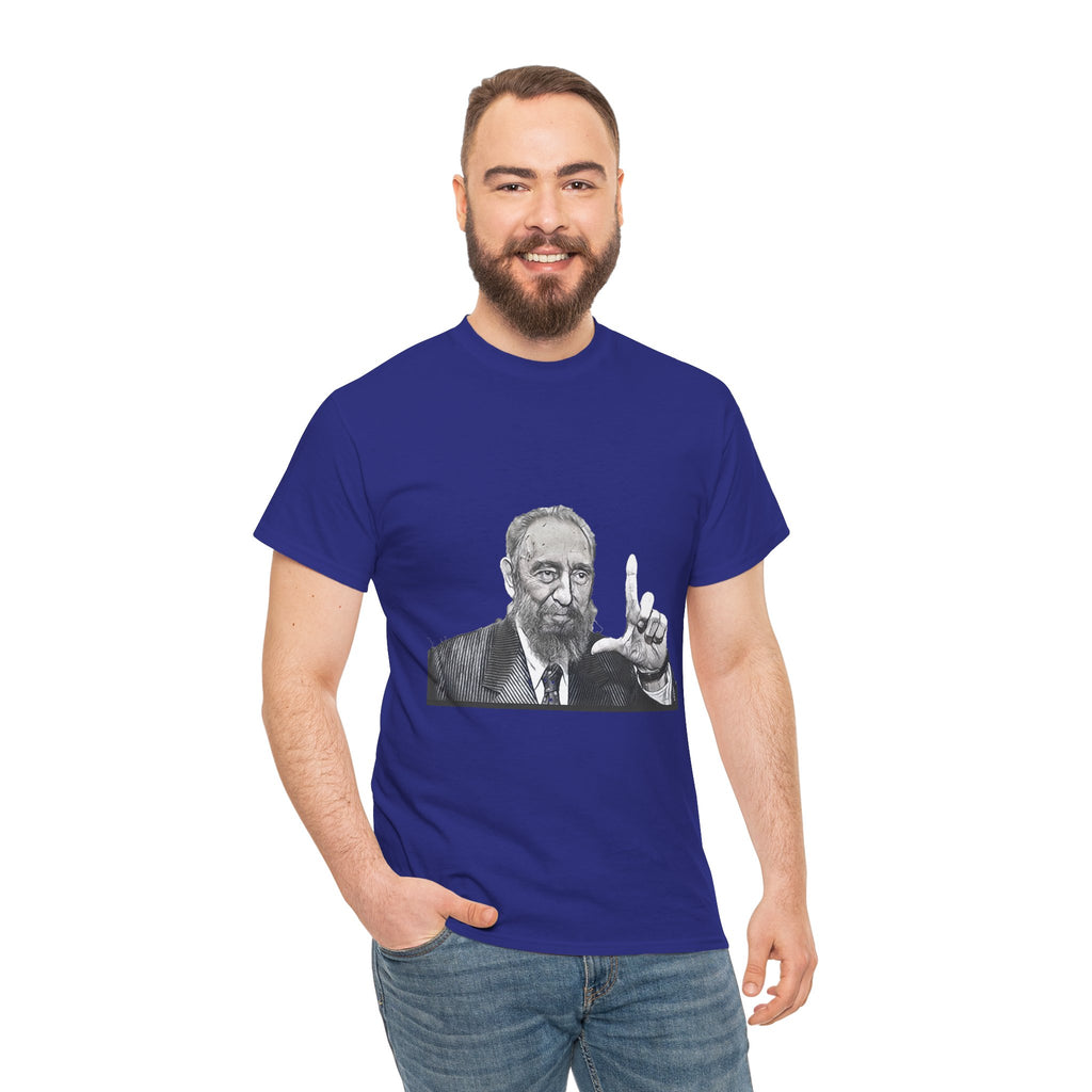 Fidel Castro Black & White Art Graphic Print Unisex Heavy Cotton Tee