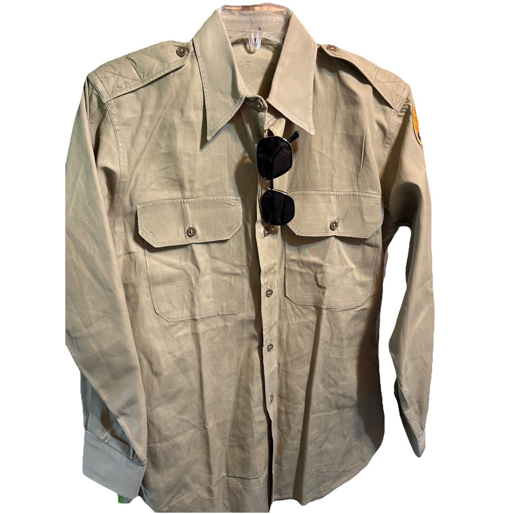 VTG 1945 World War II US Army Button Shirt Montana Nat Guard Military Clothing