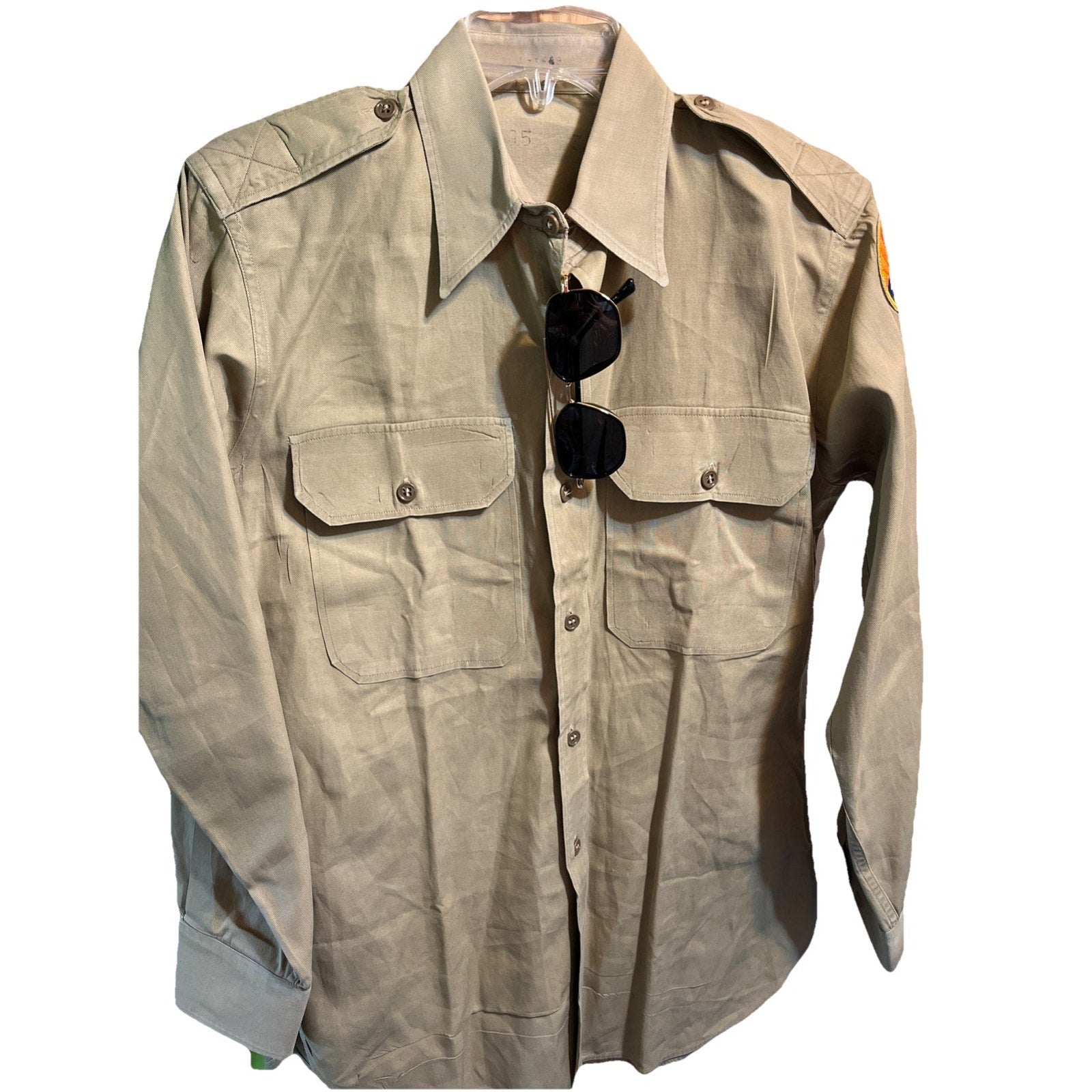 VTG 1945 World War II US Army Button Shirt Montana Nat Guard Military Clothing