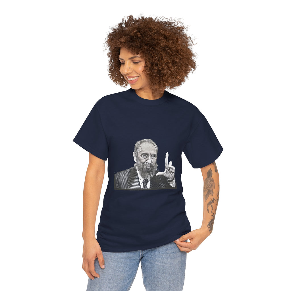 Fidel Castro Black & White Art Graphic Print Unisex Heavy Cotton Tee