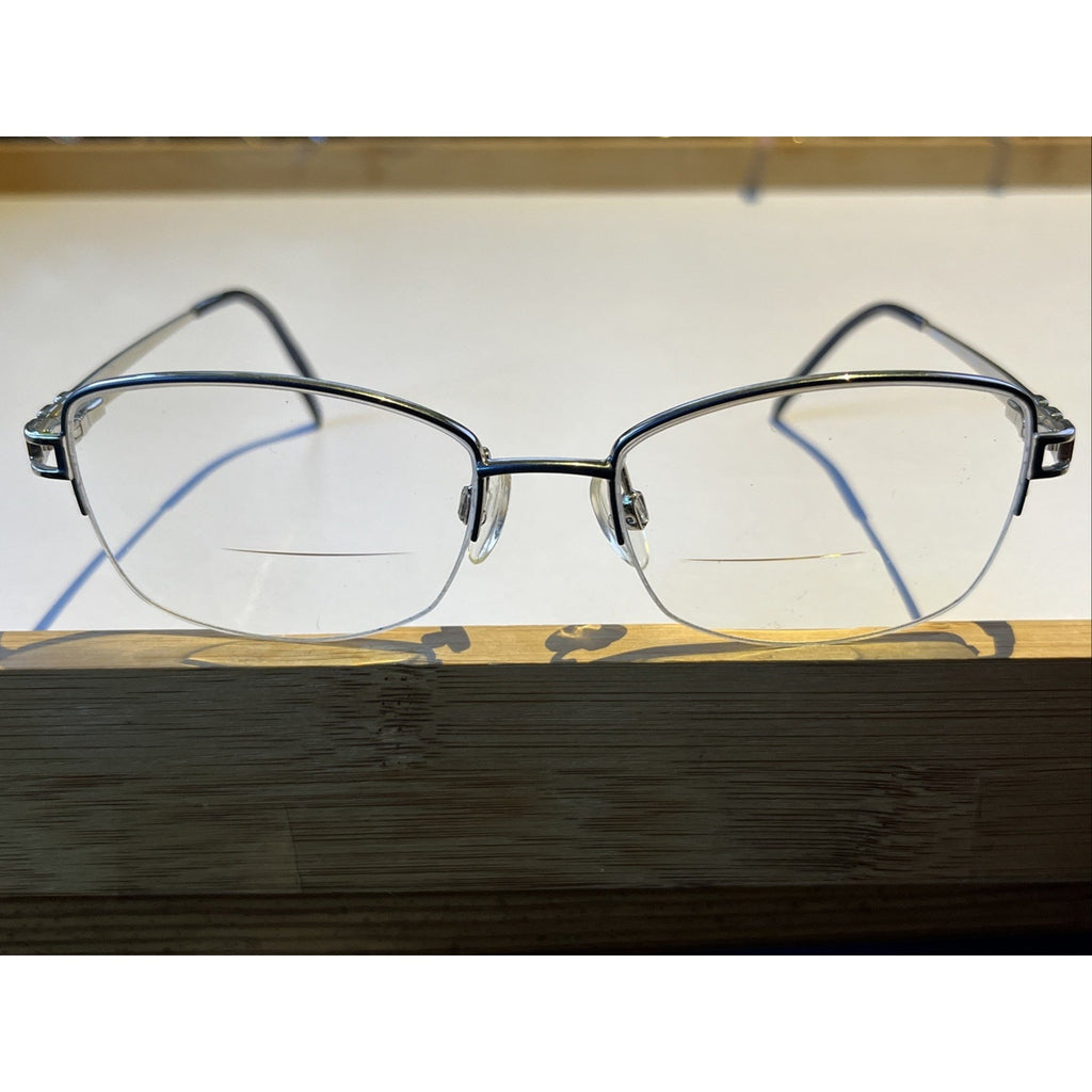 CHARMANT ARISTAR Eyeglasses AR30818 543 Blue Womens 51-17-135 Silver Frames Only