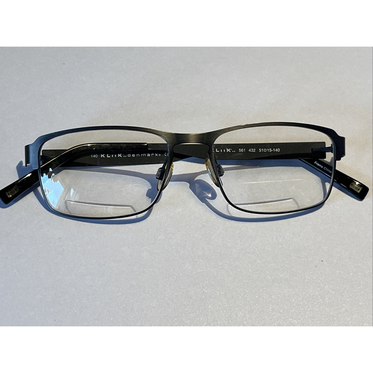 KLIIK DENMARK 561 432 BLACK Gray AUTHENTIC EYEGLASSES 51-15 Metal Frames Only