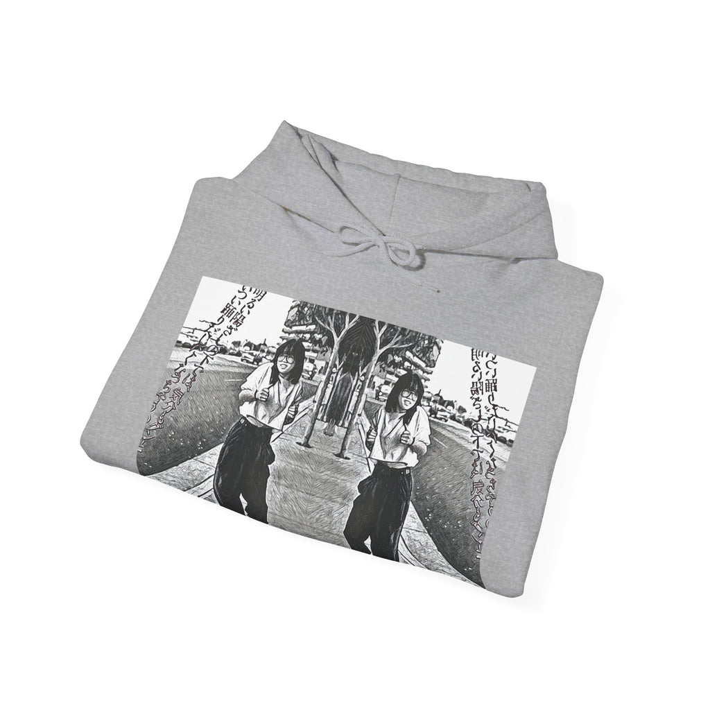 Vibing Graphic Print Long Sleeve Unisex Heavy Blend™ Hooded Pullover Sweatshirt
