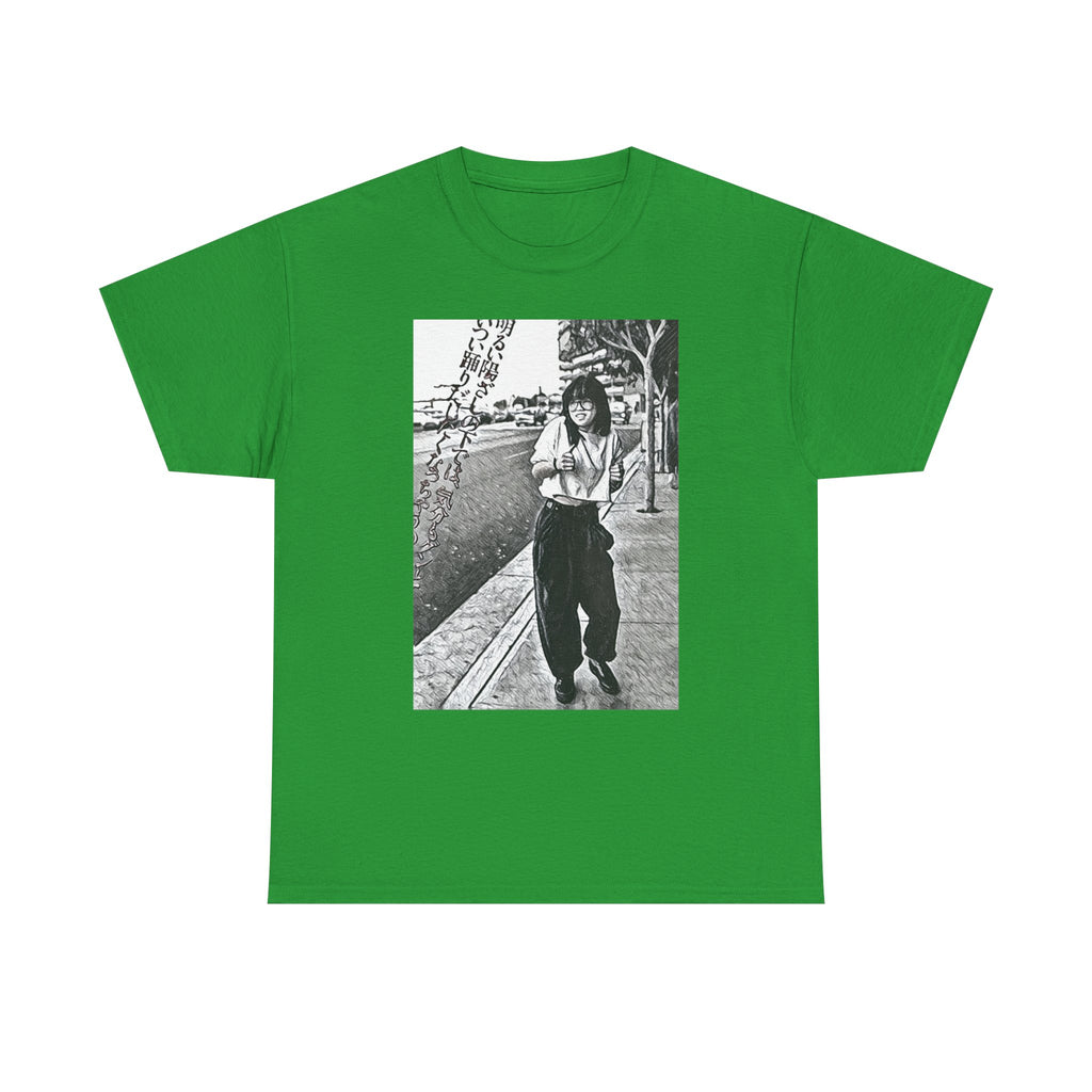Vibing Graphic Print Short Sleeve Crew Neck Unisex Heavy Cotton Art Tee Shirt