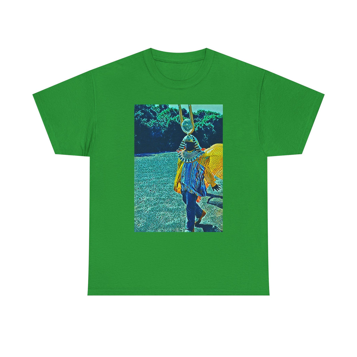 Sun Ra Graphic Print Drip Short Sleeve Crew Neck Unisex Heavy Cotton Tee Shirt