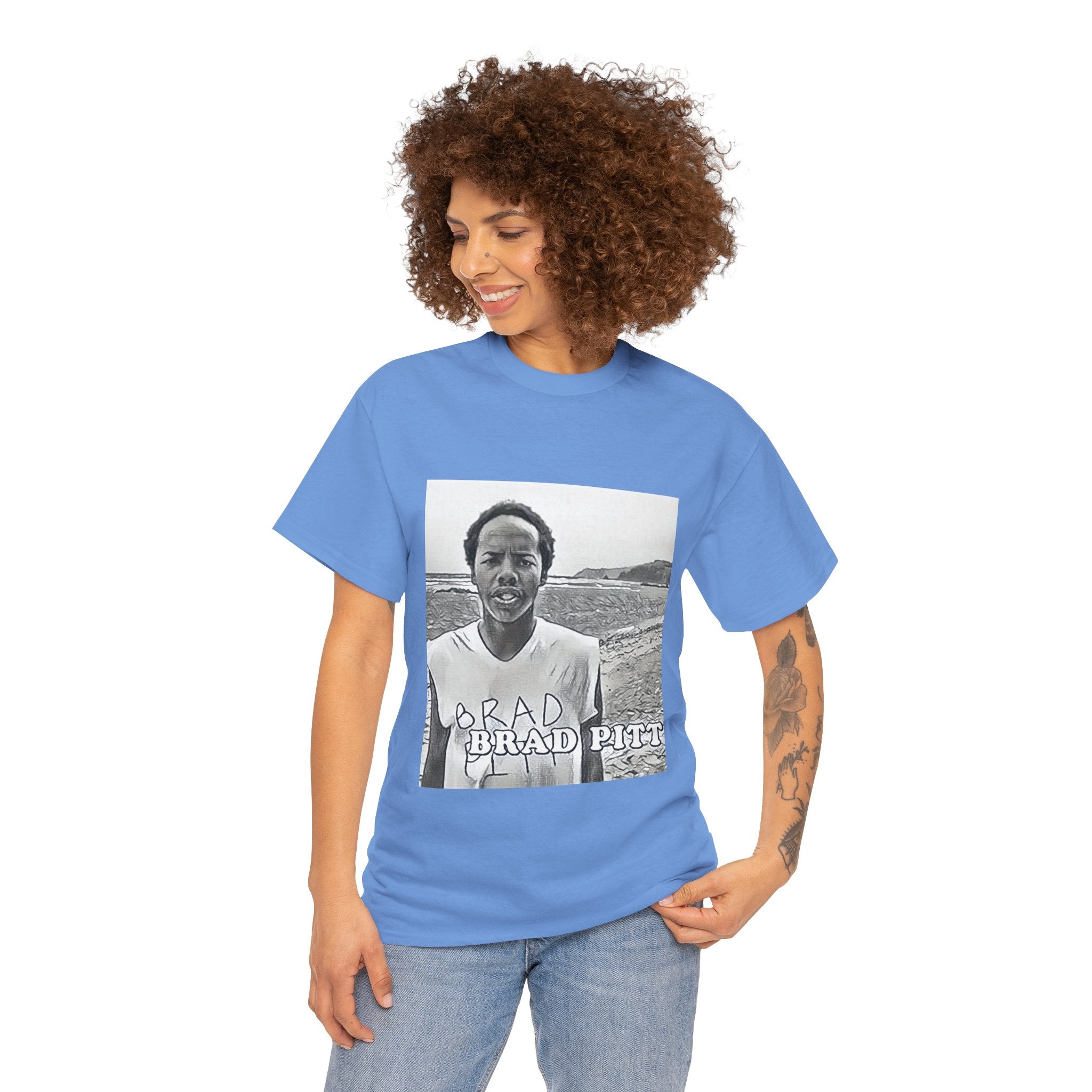 Earl Sweatshirt Brad Pitt Graphic Print Short Sleeve Unisex Heavy Cotton T-Shirt