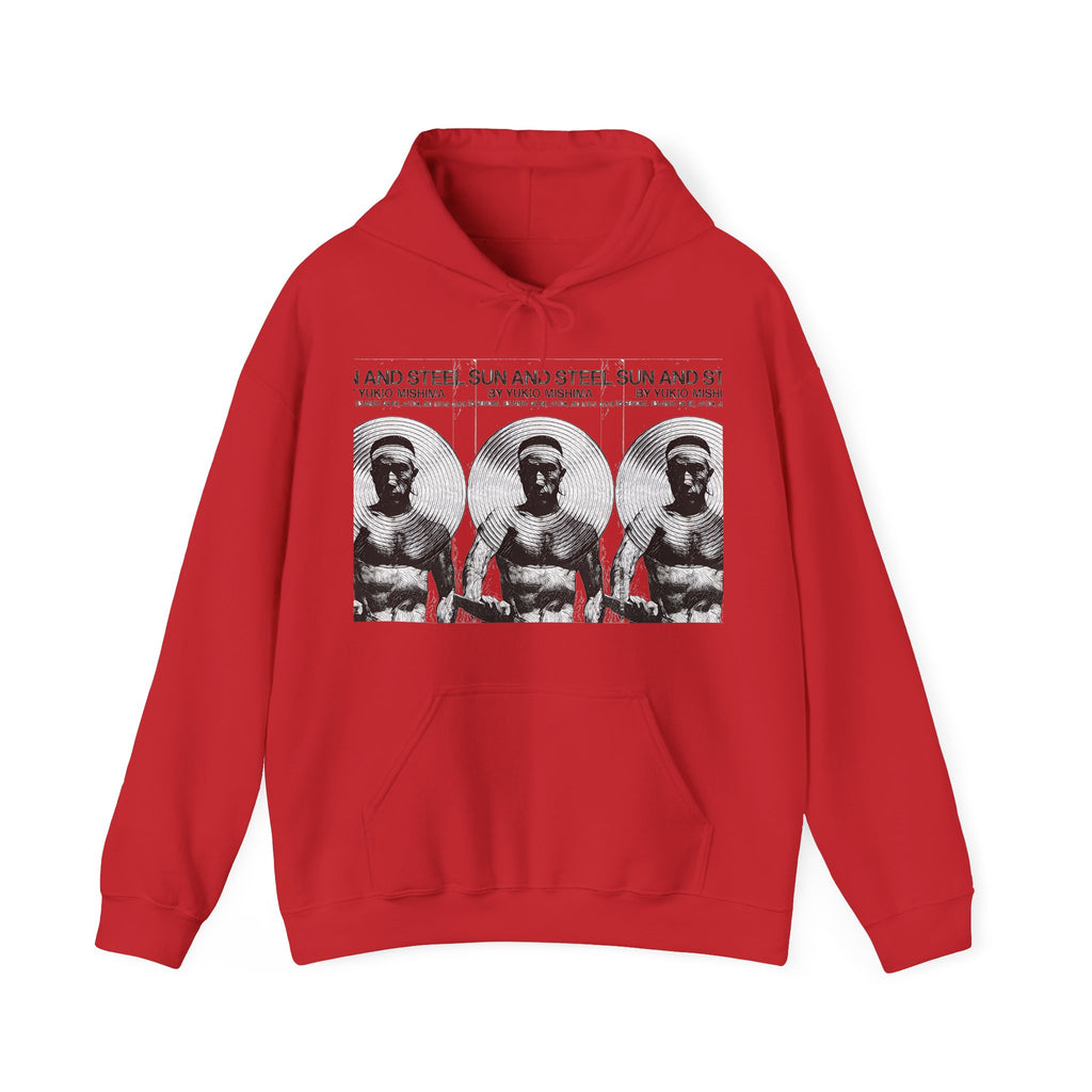 Yukio Mishima Sun & Steel Graphic Print LS Unisex Heavy Blend™ Hooded Sweatshirt