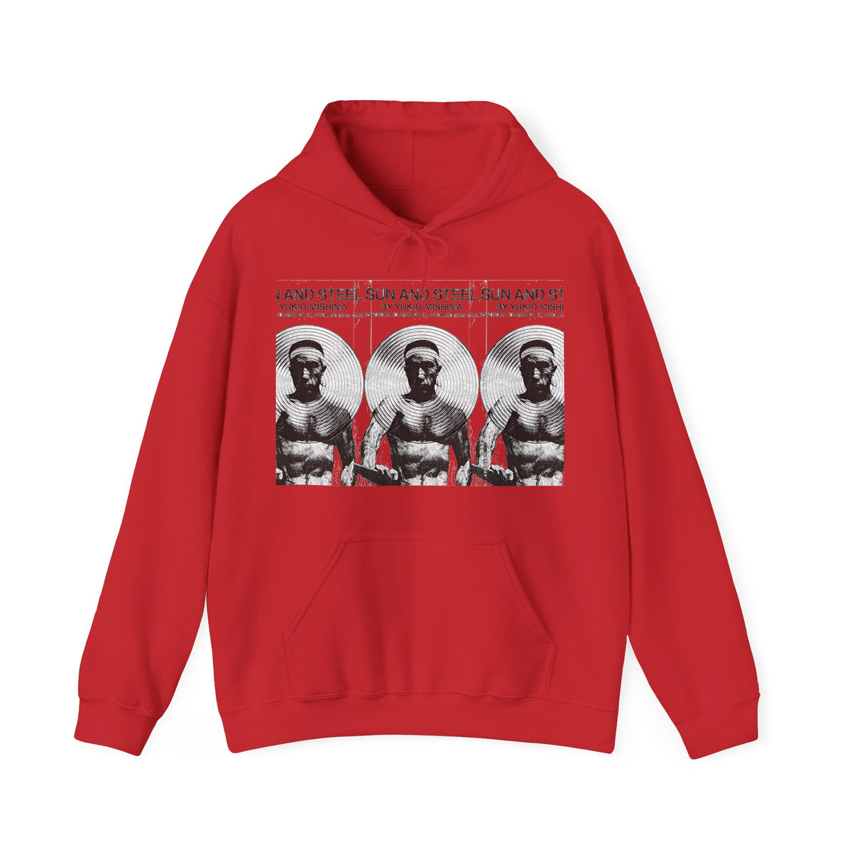 Yukio Mishima Sun & Steel Graphic Print LS Unisex Heavy Blend™ Hooded Sweatshirt