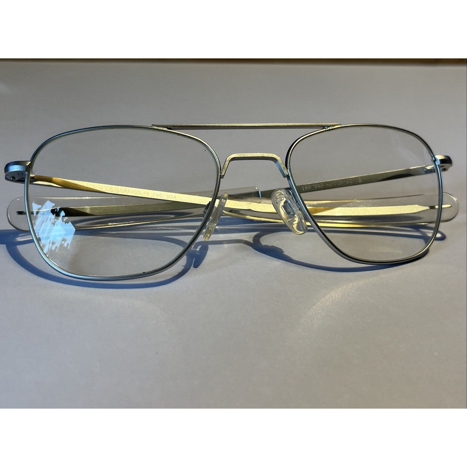 Randolph Aviator Glasses 52-20 Silver Chrome Bayonet Temples USA Frames Only