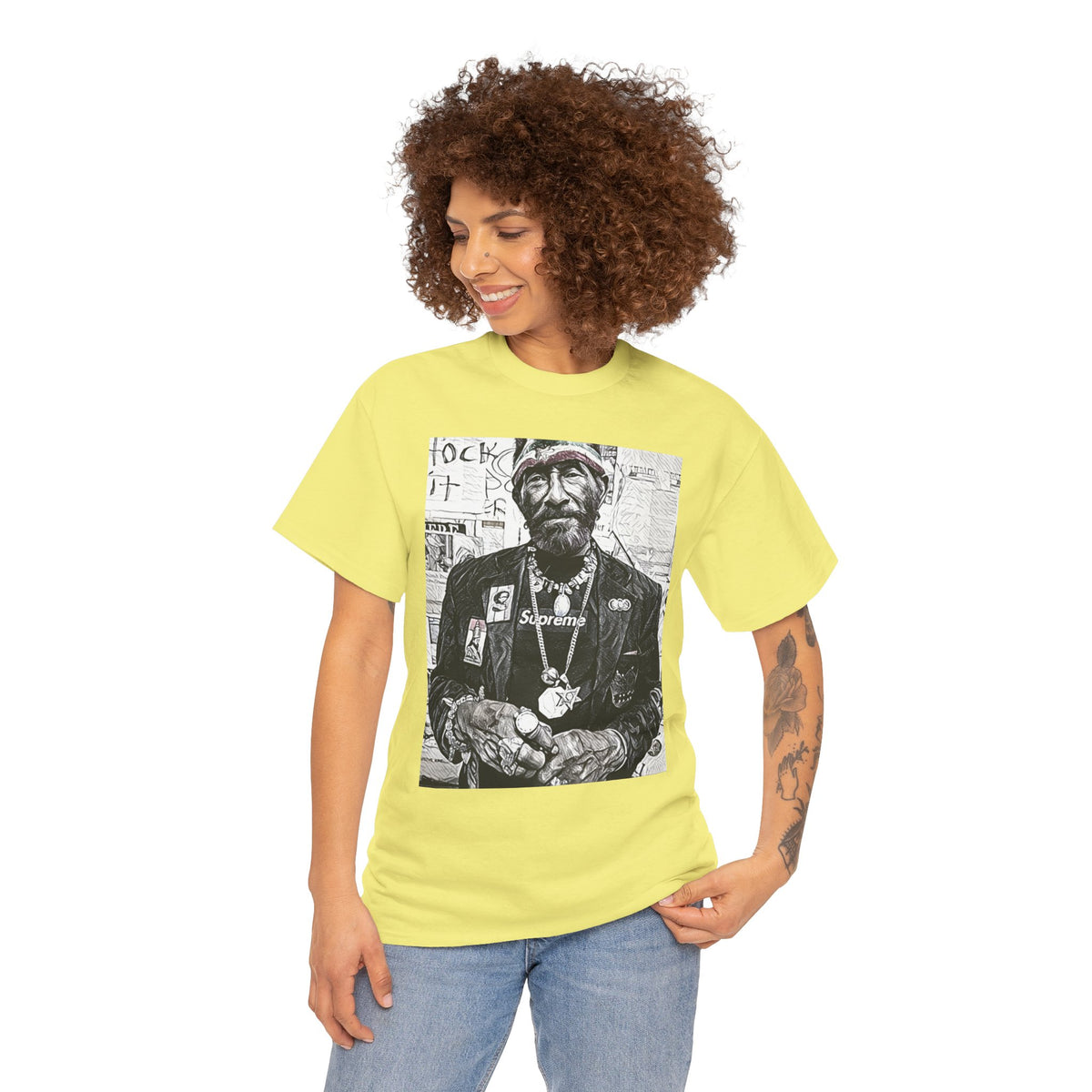 Lee "Scratch" Perry Graphic Print Short Sleeve Unisex Heavy Cotton Art Tee Shirt