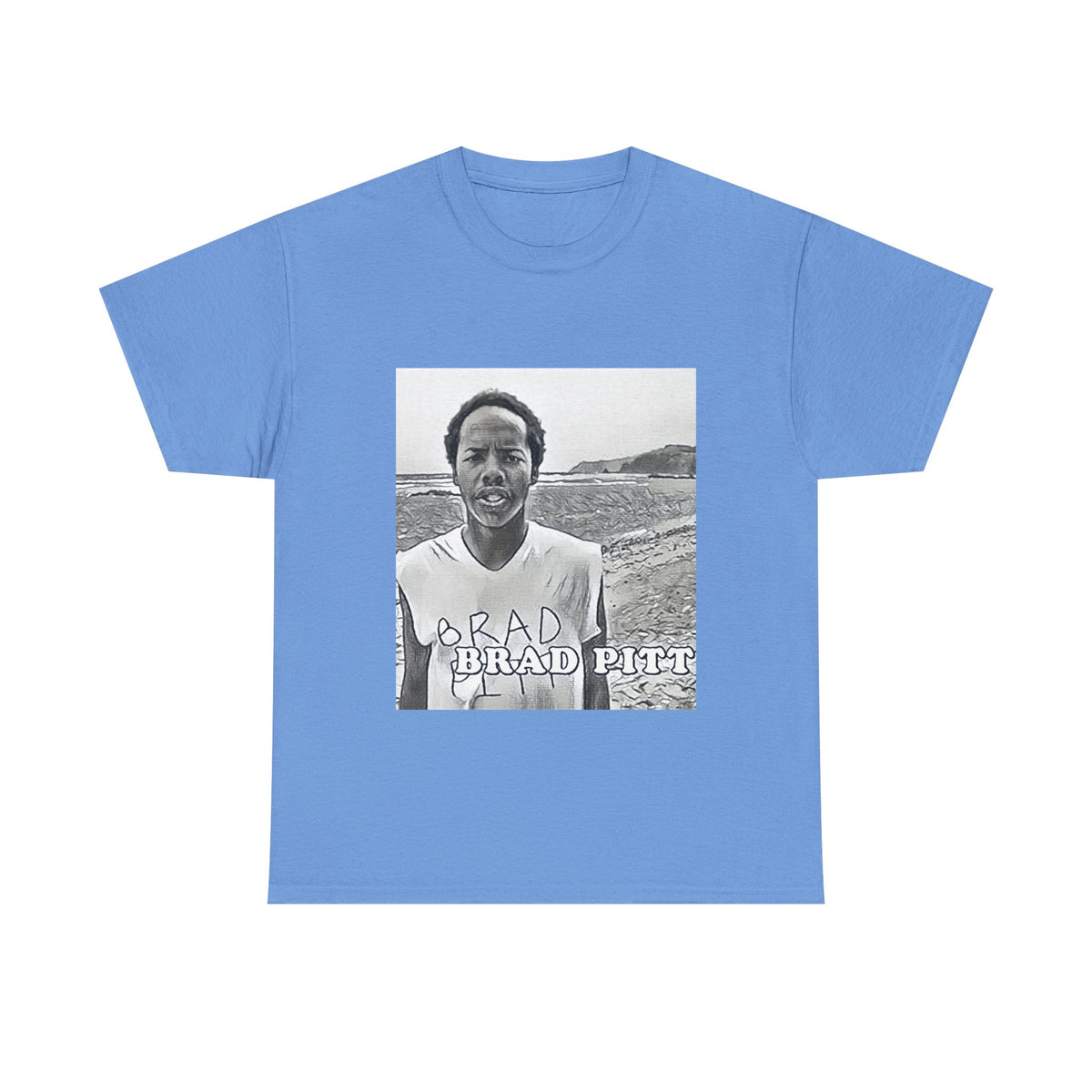 Earl Sweatshirt Brad Pitt Graphic Print Short Sleeve Unisex Heavy Cotton T-Shirt