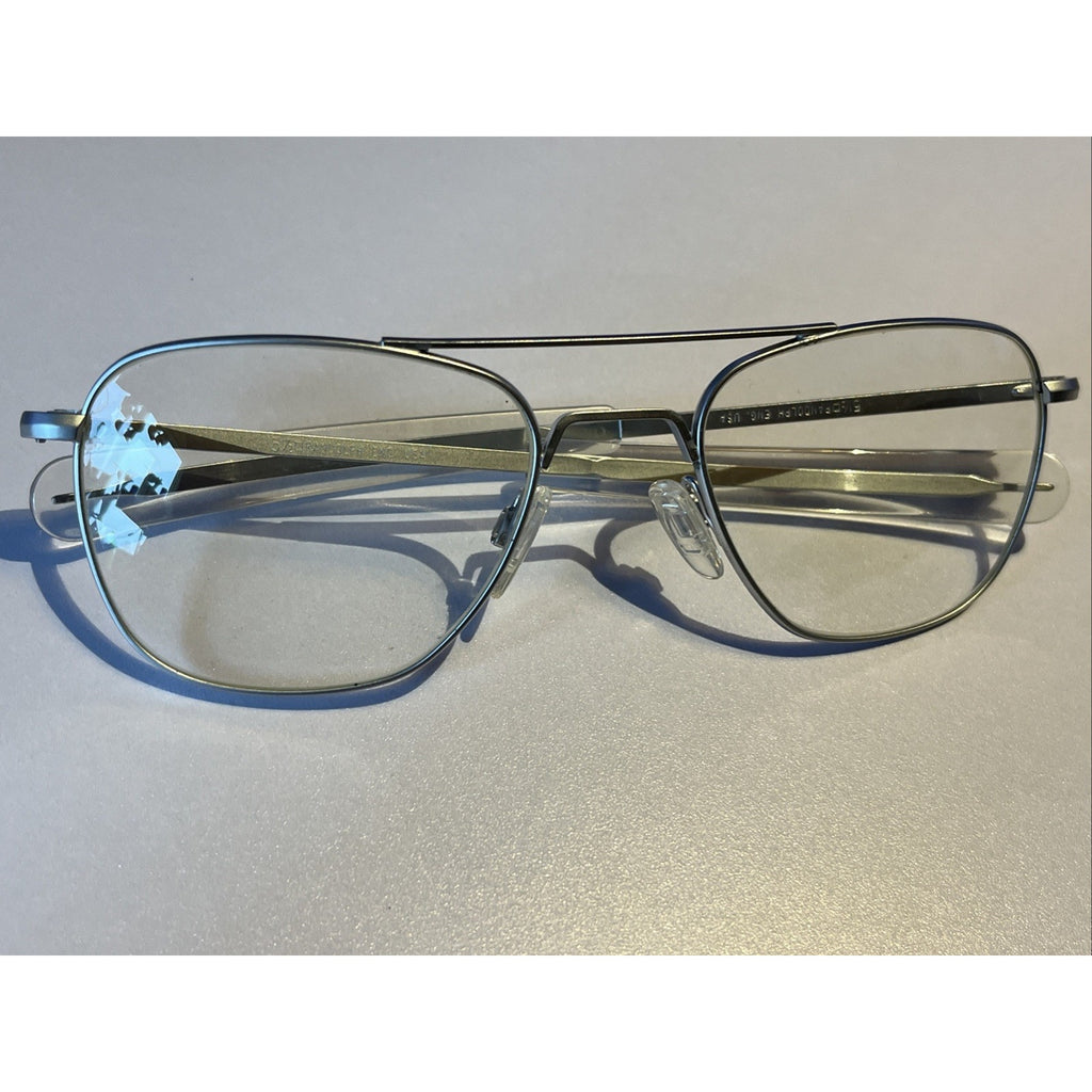 Randolph Aviator Glasses 52-20 Silver Chrome Bayonet Temples USA Frames Only