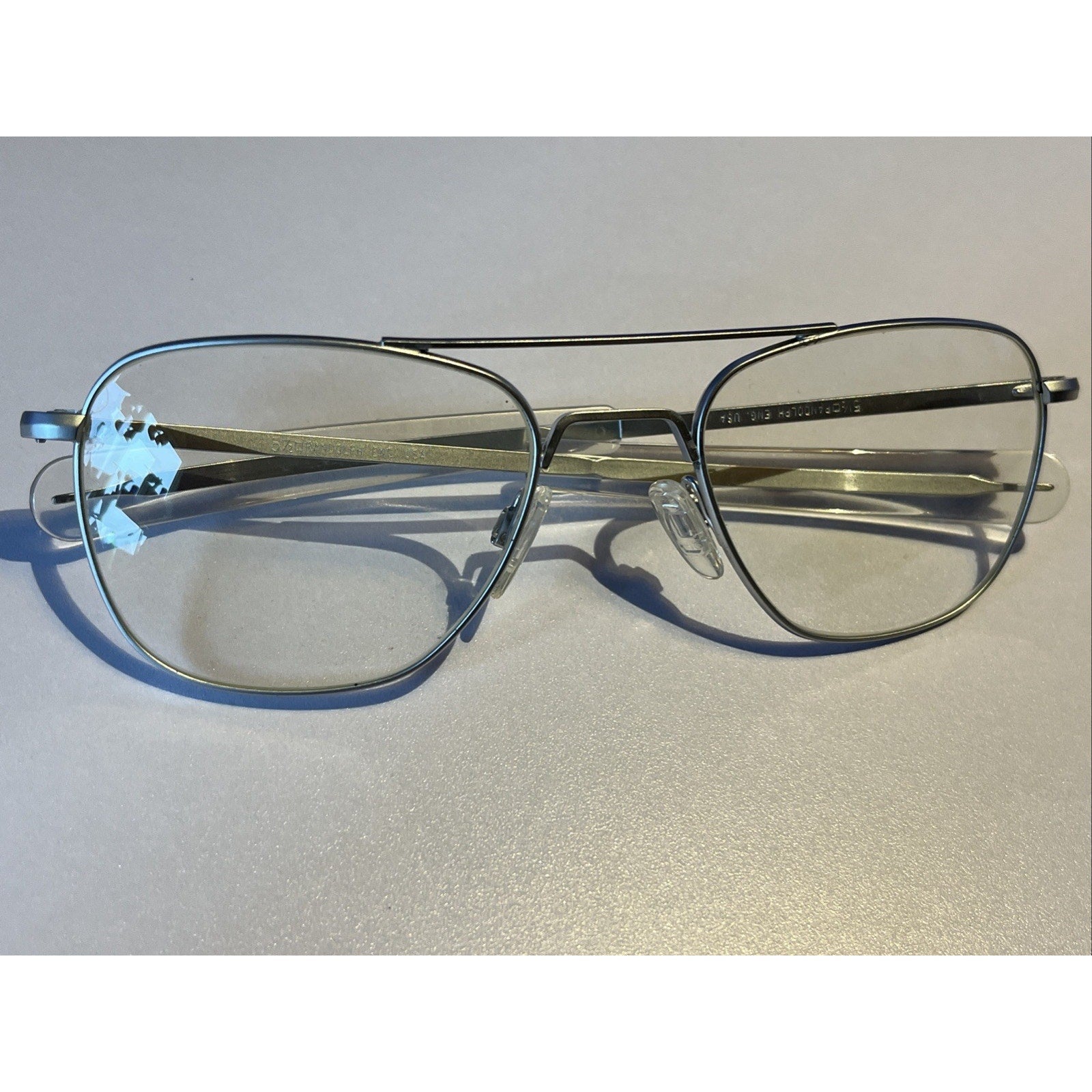 Randolph Aviator Glasses 52-20 Silver Chrome Bayonet Temples USA Frames Only