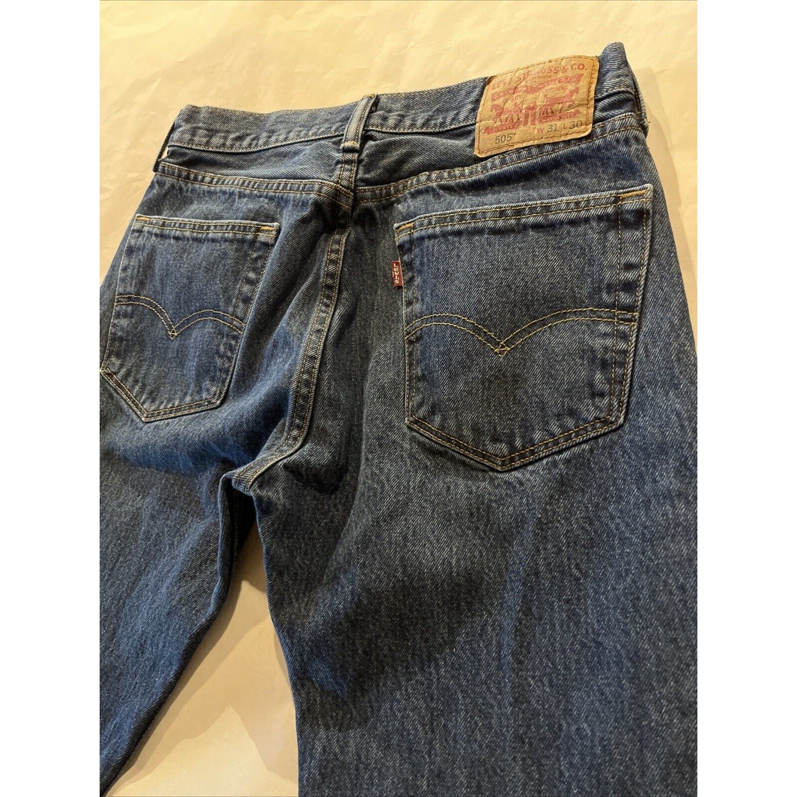 Levi's 505 Mens Jeans 31x30 Regular Fit Outdoor Medium Wash Cotton Travel