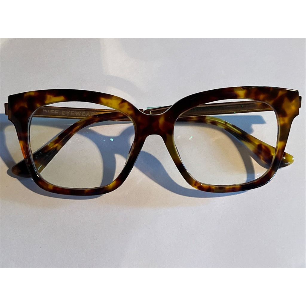 DIFF EYEWEAR BELLA XS AB-CL163 Eyeglass Frames 50-17-142 Brown Tortoise Glasses