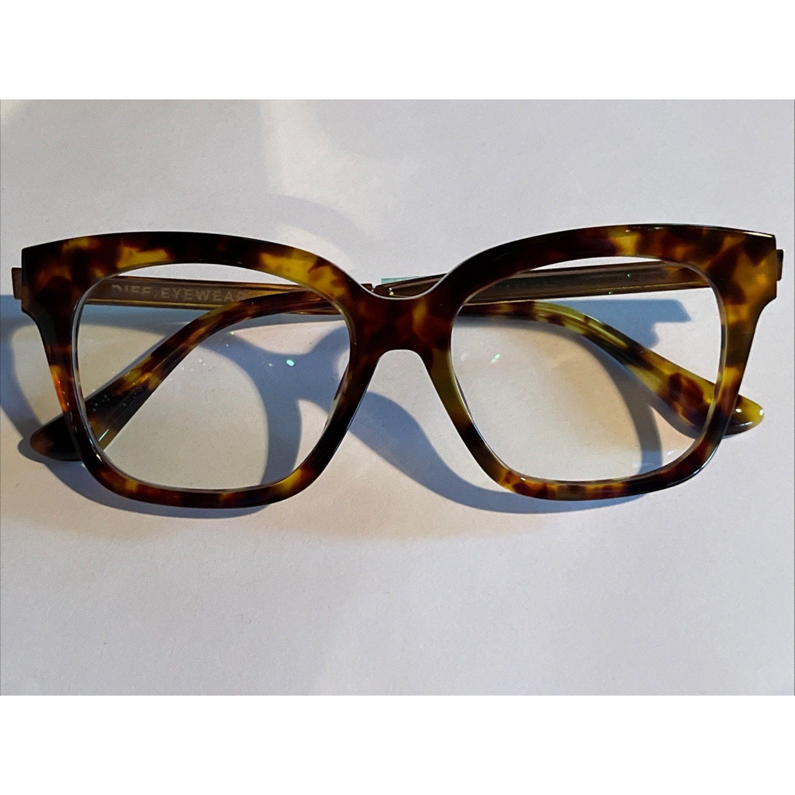 DIFF EYEWEAR BELLA XS AB-CL163 Eyeglass Frames 50-17-142 Brown Tortoise Glasses