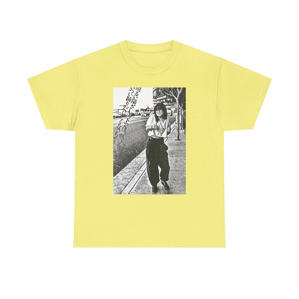 Vibing Graphic Print Short Sleeve Crew Neck Unisex Heavy Cotton Art Tee Shirt