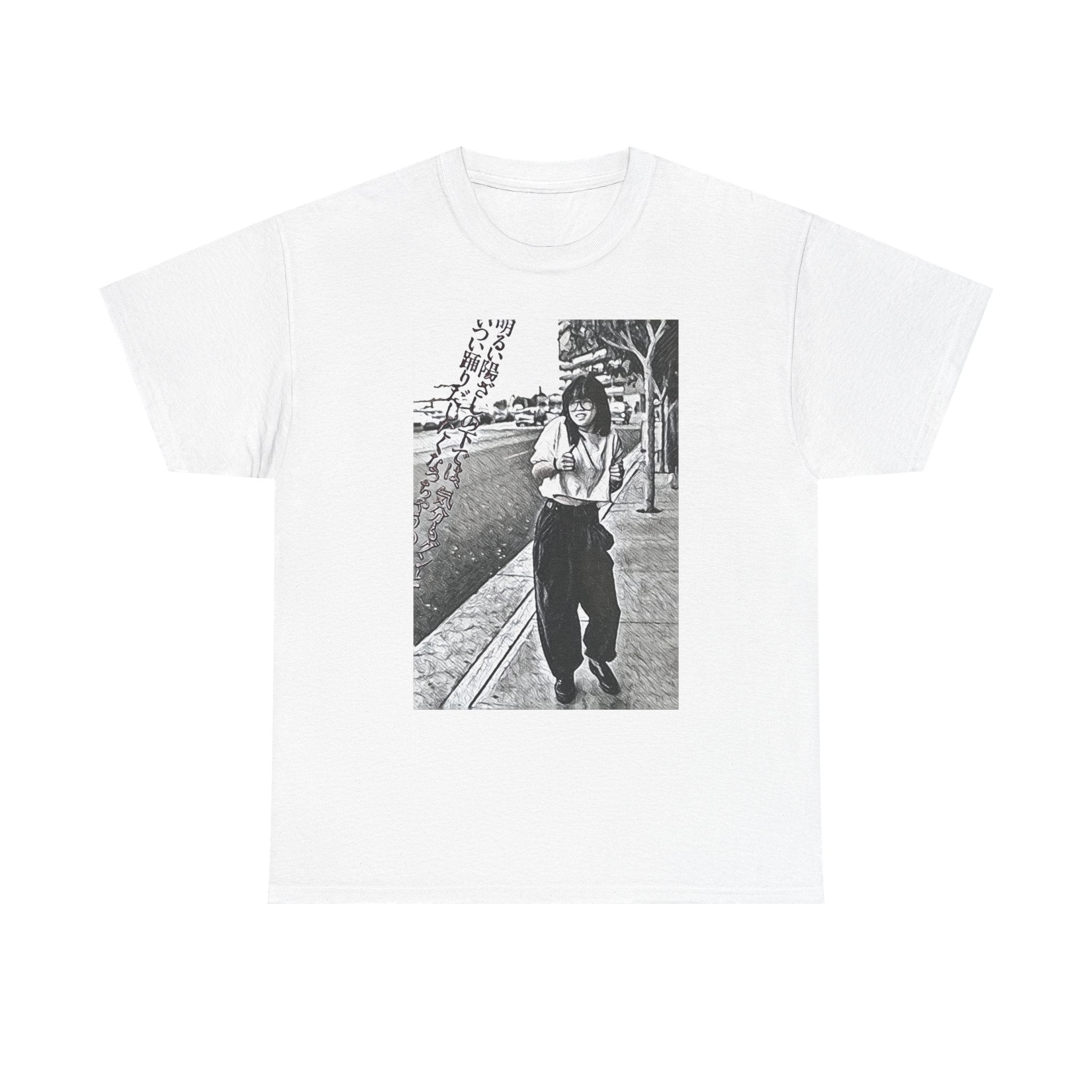 Vibing Graphic Print Short Sleeve Crew Neck Unisex Heavy Cotton Art Tee Shirt