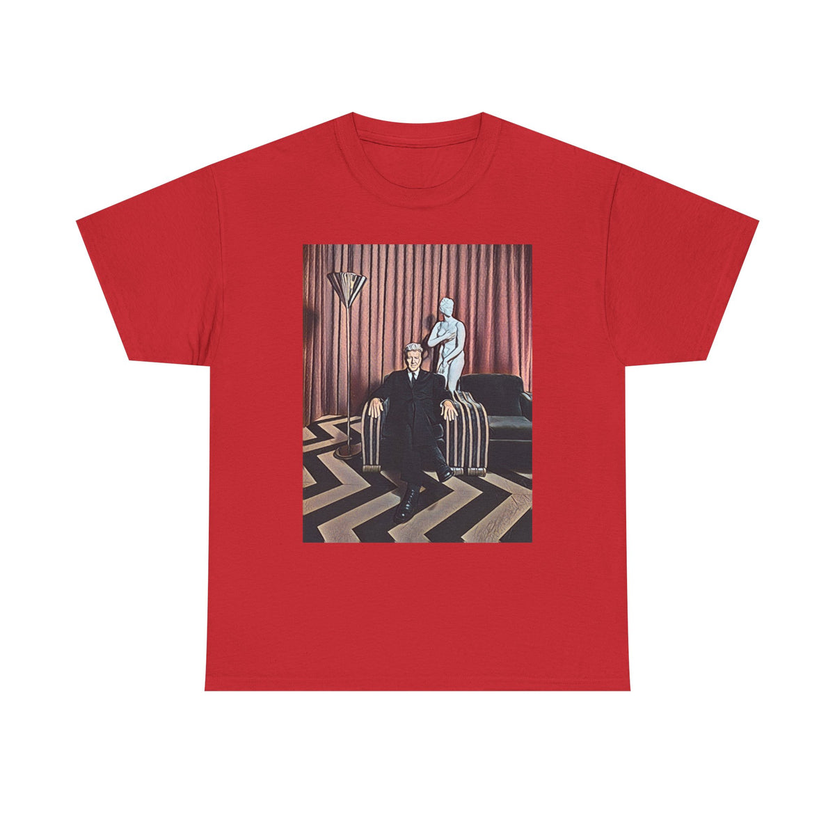 David Lynch Twin Peaks Graphic Print Short Sleeve Unisex Heavy Cotton Tee Shirt