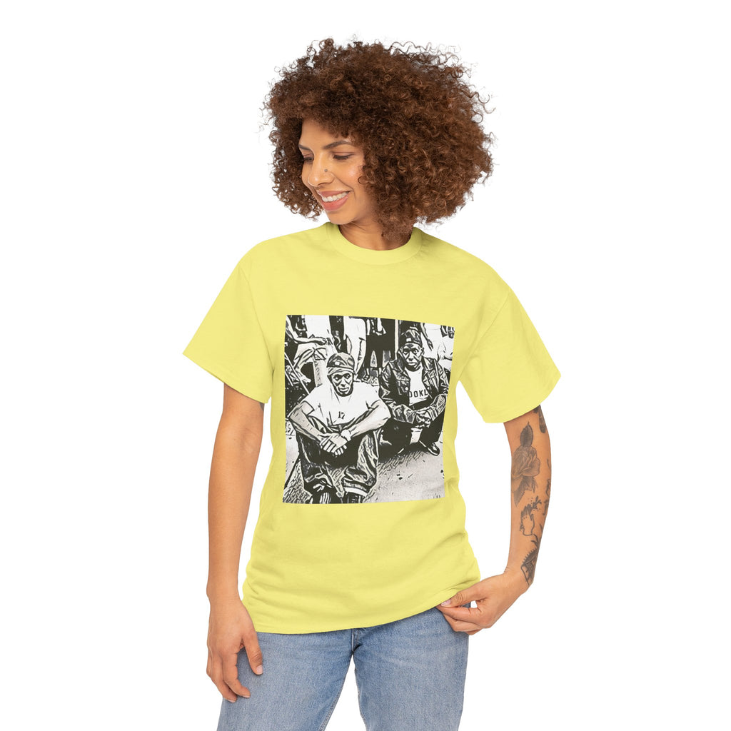 Black Star Graphic Print Short Sleeve Crew Neck Unisex Heavy Cotton Tee Shirt