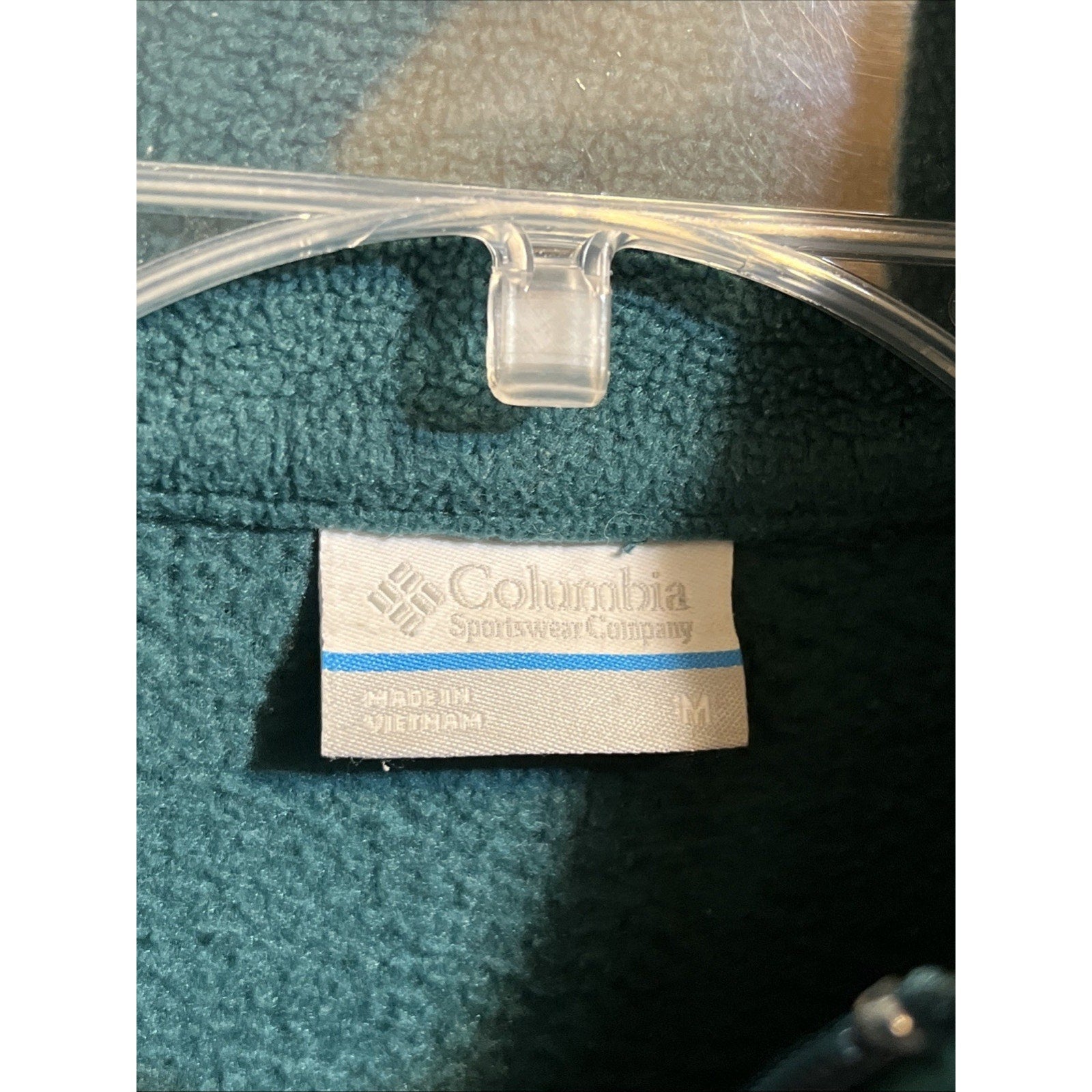 Columbia Womens M Green Long Sleeve Full Zip Polyester Fleece Windbreaker Jacket
