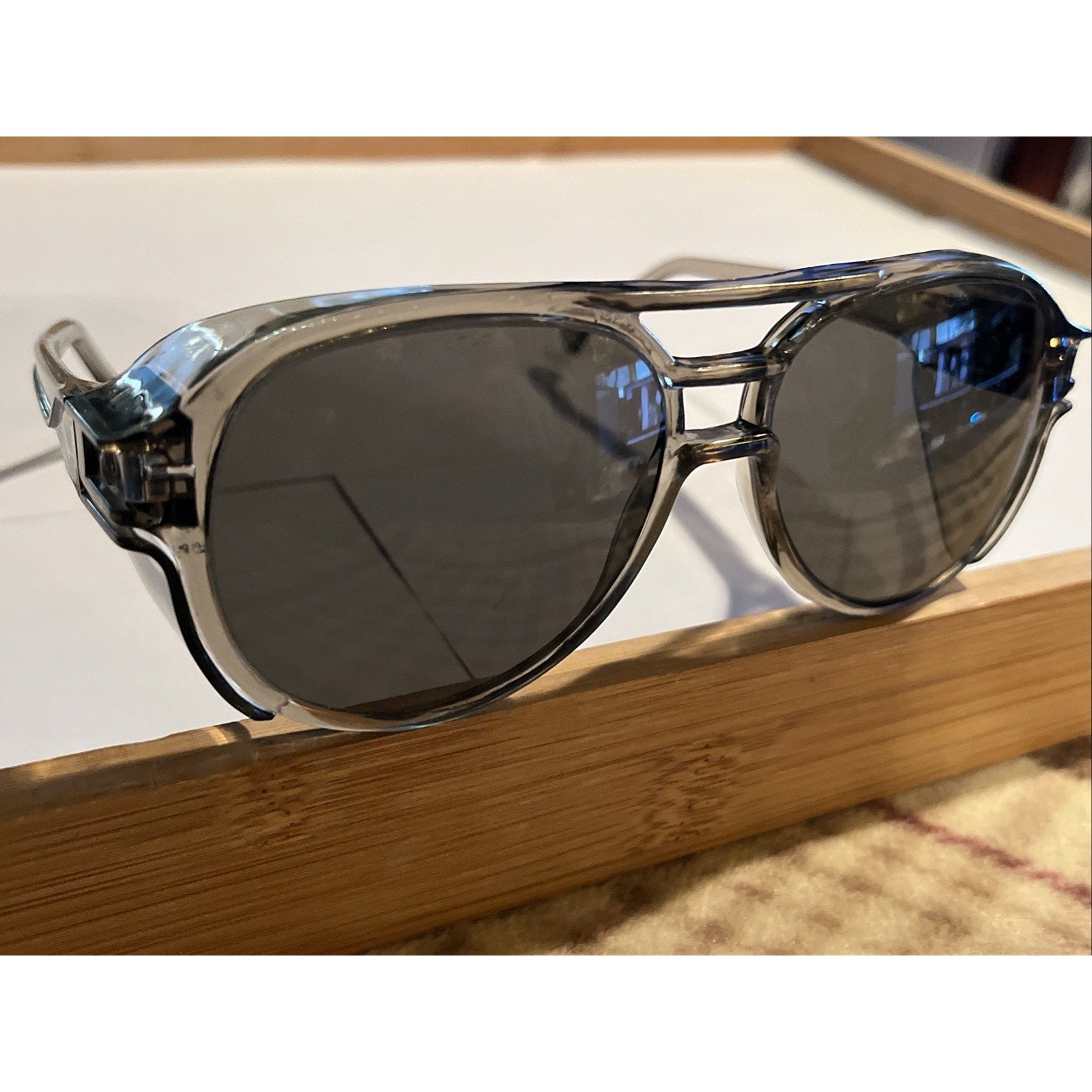 Aerosite Z87 Gray 5 3/4 Safety Glasses Side Shields Vintage Made In USA
