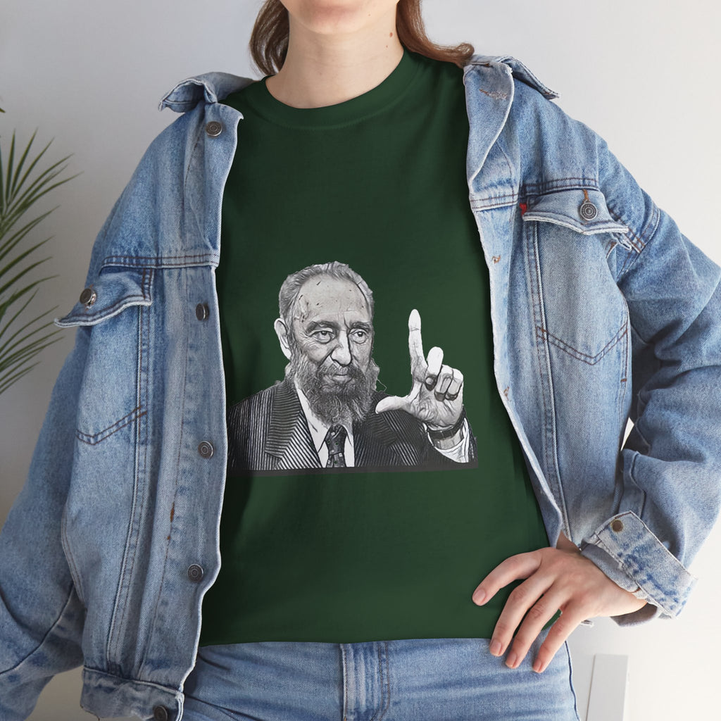 Fidel Castro Black & White Art Graphic Print Unisex Heavy Cotton Tee