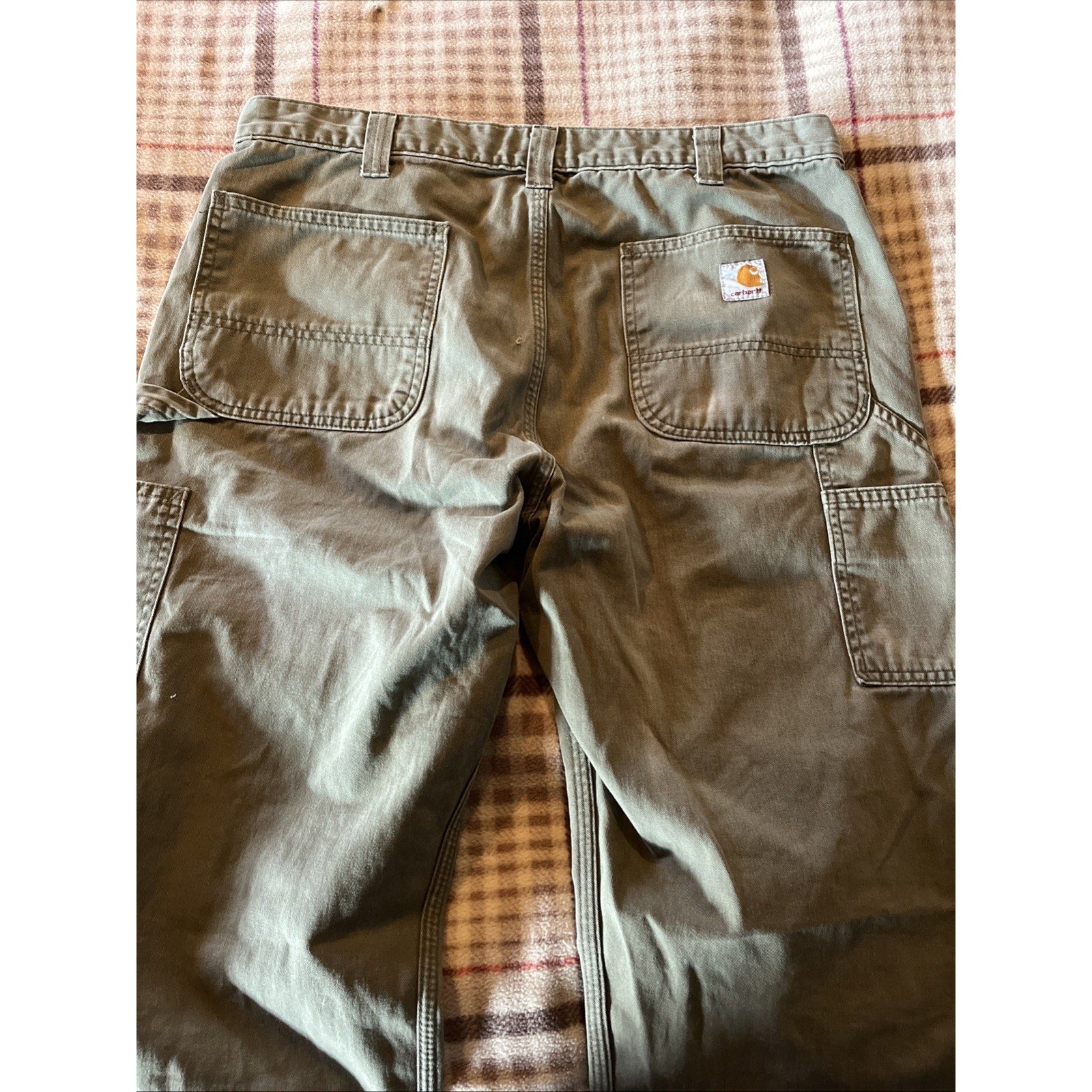 Carhartt Pants Mens 35x32 Fit Gray Canvas Carpenter Relaxed Fit Workwear Travel