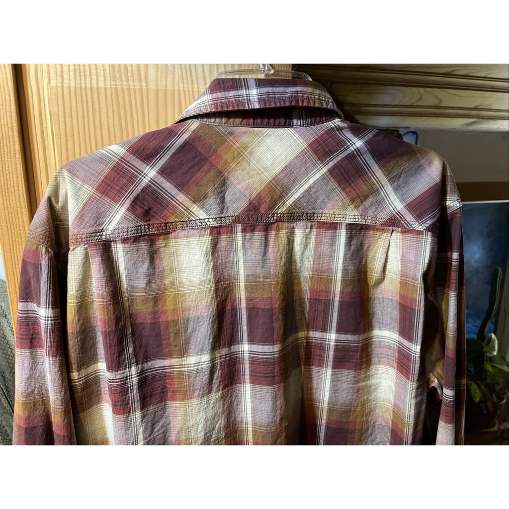 Carhartt Shirt Men L Red Plaid Outdoor Relaxed Fit Snap Button Workwear Western