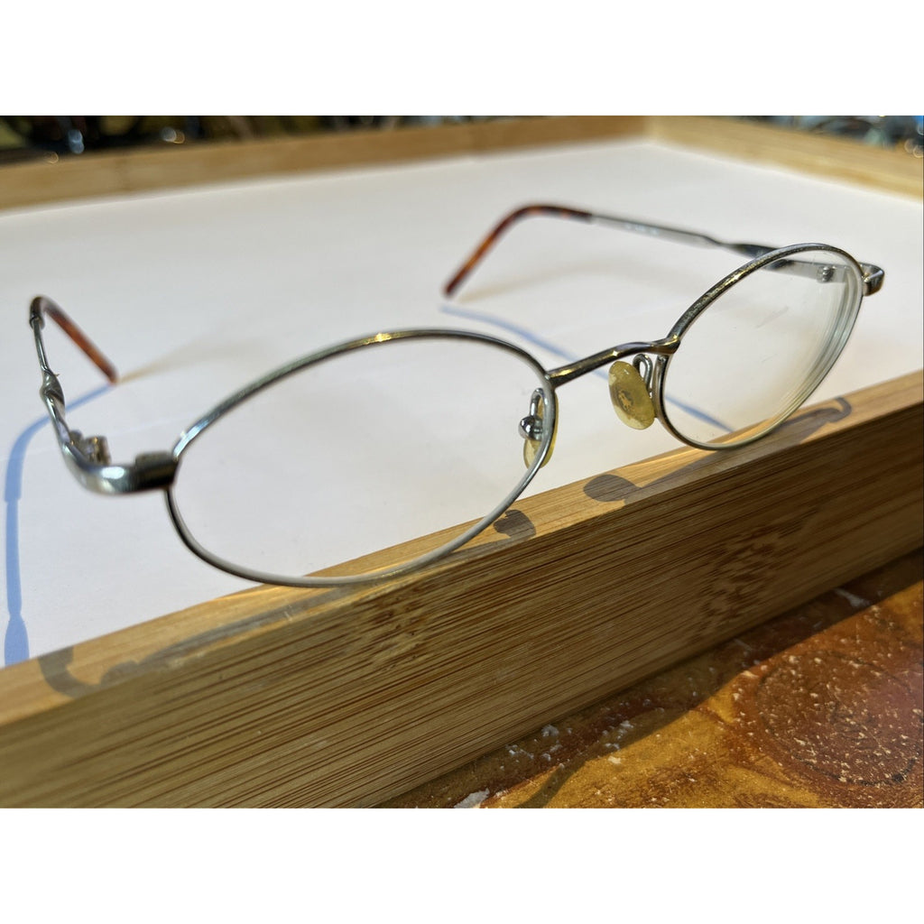 Polo Ralph Lauren Vintage Silver Brown Tortoise Eyeglass Frames RL 646 Authentic