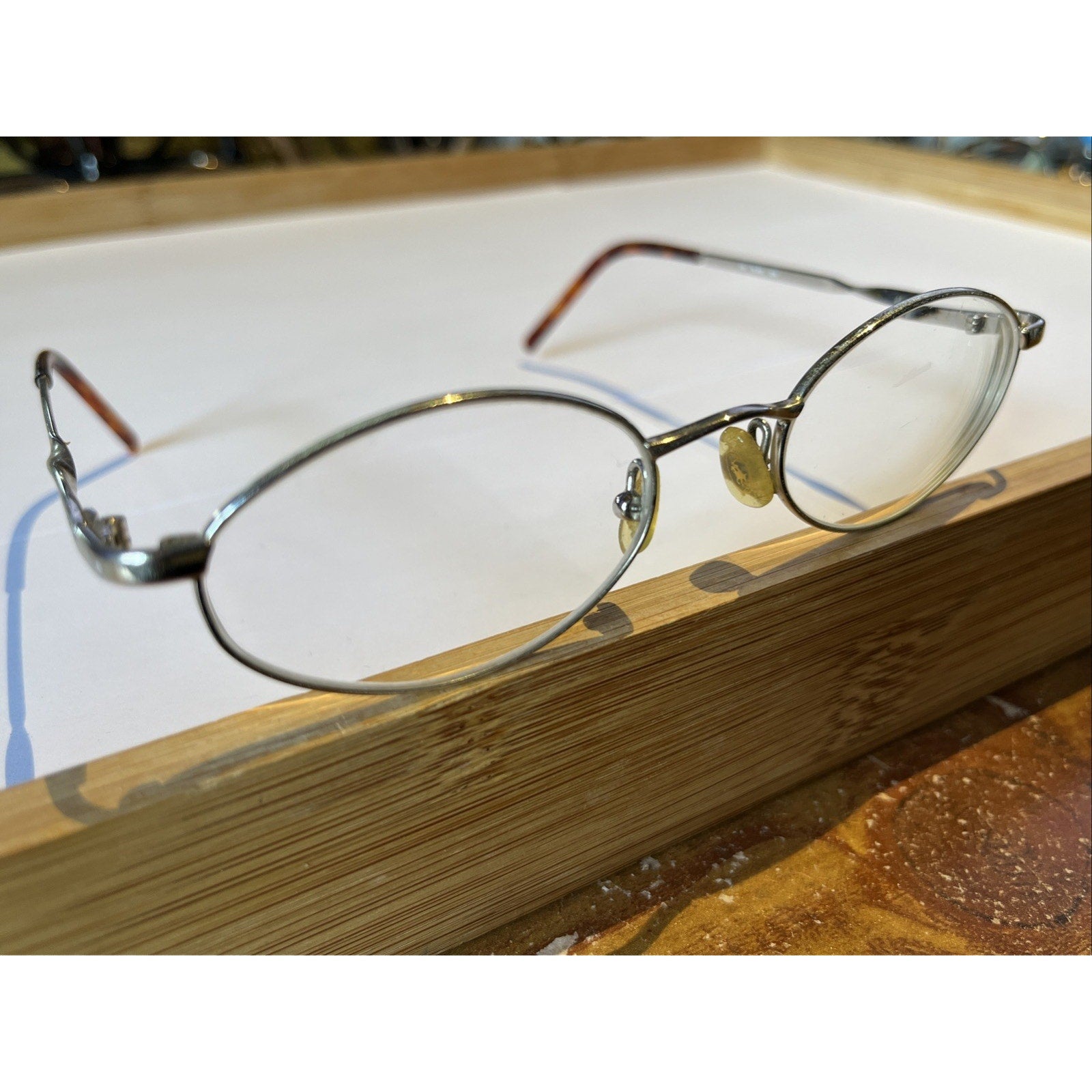 Polo Ralph Lauren Vintage Silver Brown Tortoise Eyeglass Frames RL 646 Authentic