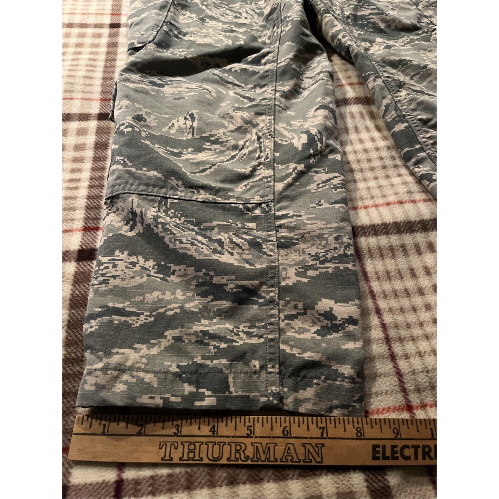 Military Air Force Gray Digital Camo Cargo Pants Men’s 30x27 Button Fly Canvas