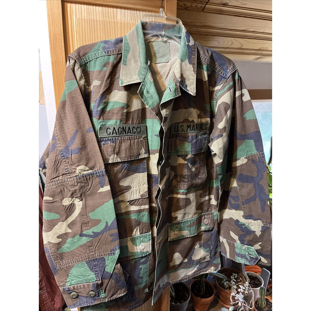 Vintage Woodland Camo Coat Hot weather Mens Combat small Reg Marines US Military