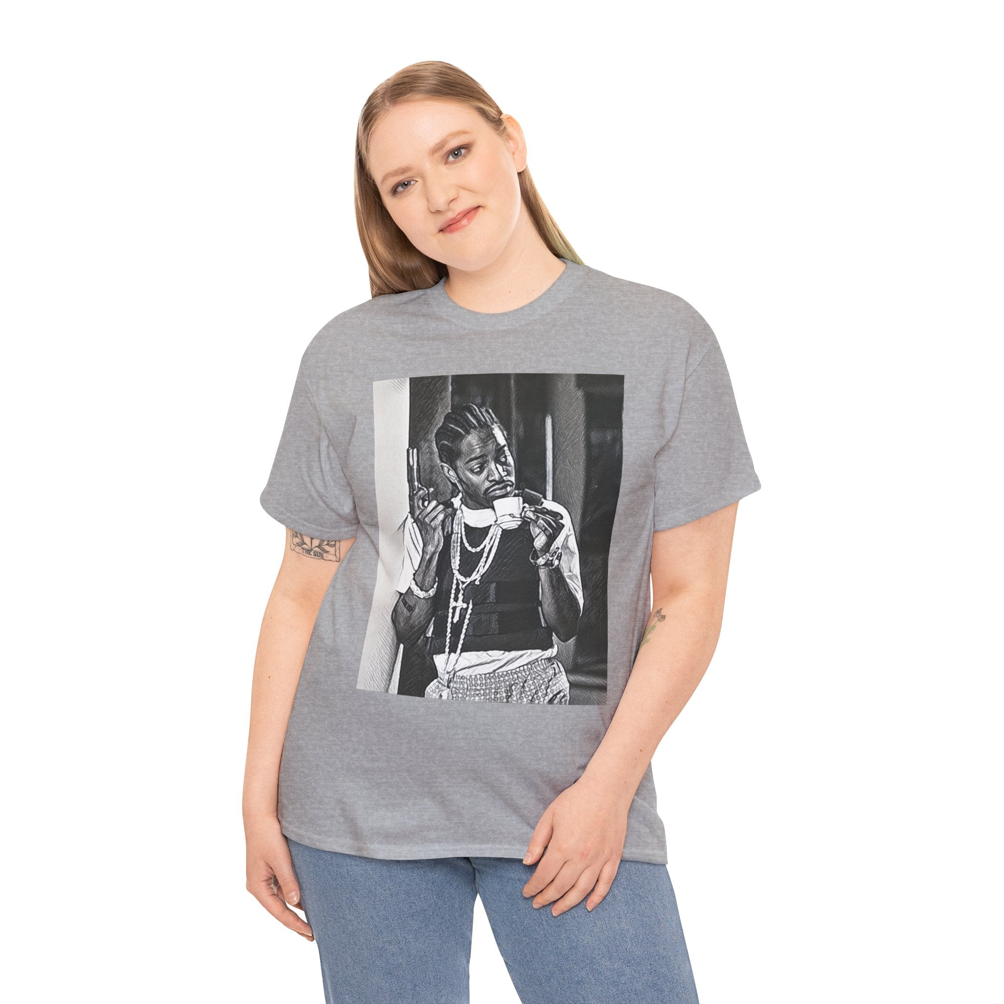 Andre 3000 Graphic Print Short Sleeve Crew Neck Unisex Heavy Cotton Tee Shirt