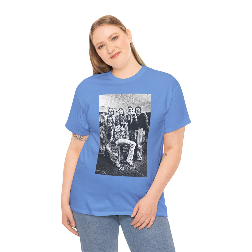 The Doobie Brothers Graphic Print Short Sleeve Crew Neck Unisex Heavy Cotton Tee