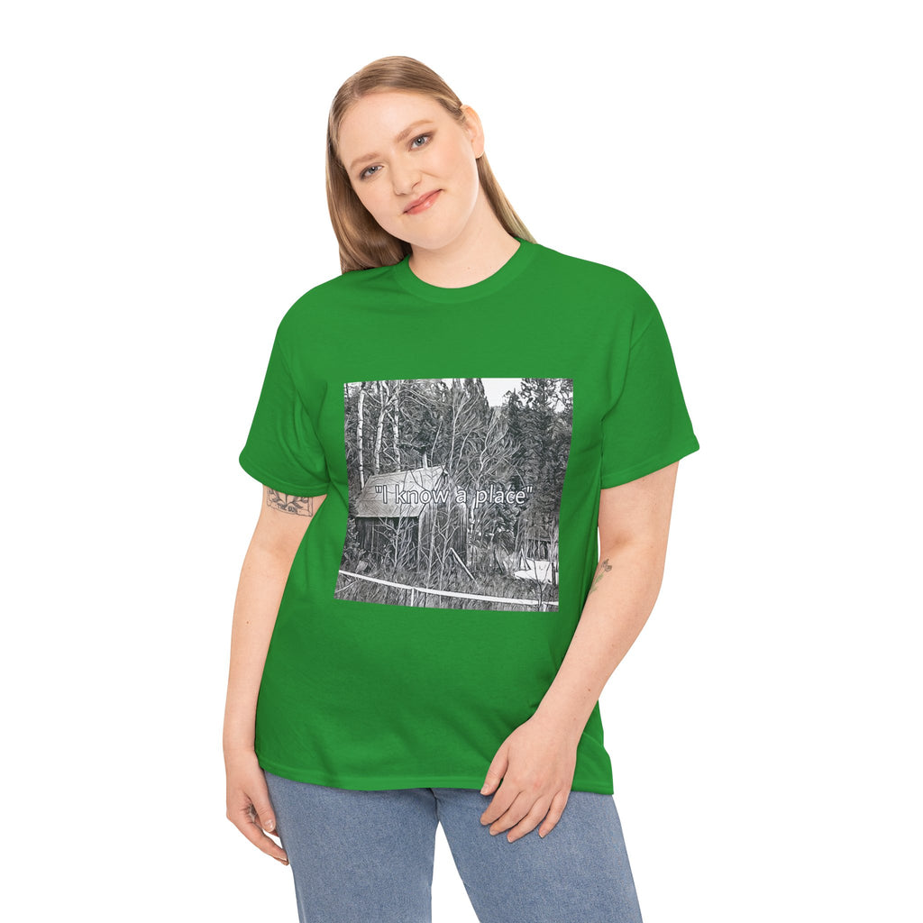 I Know A Place Graphic Print SS Crew Unisex Heavy Cotton Freedom Club Tee Shirt