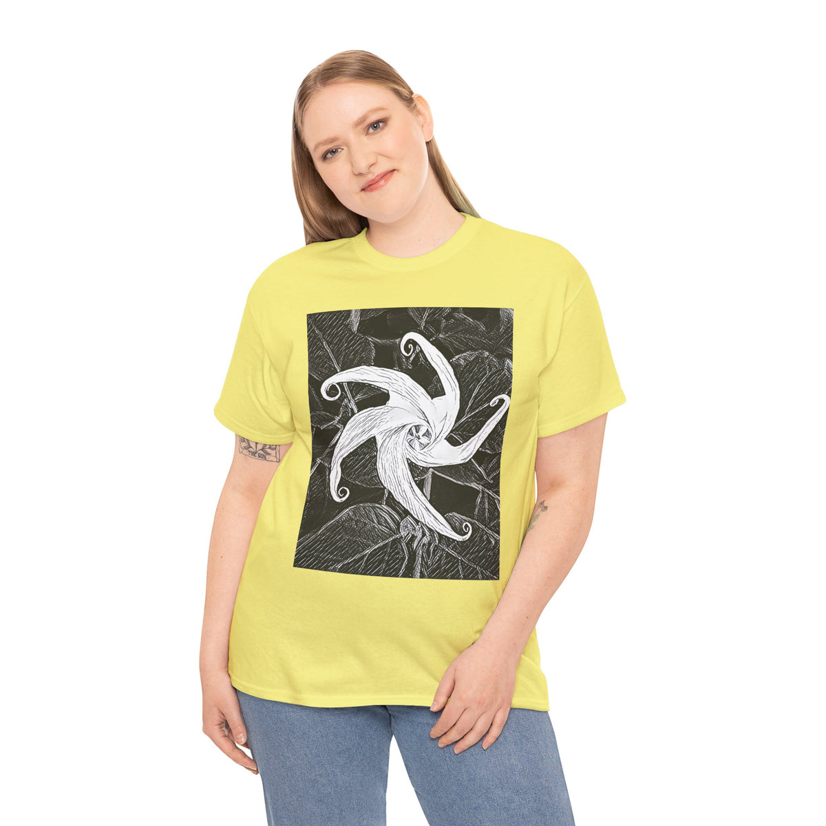 Jimsonweed Datura Stramonium Graphic Print Botany Unisex Heavy Cotton Tee Shirt