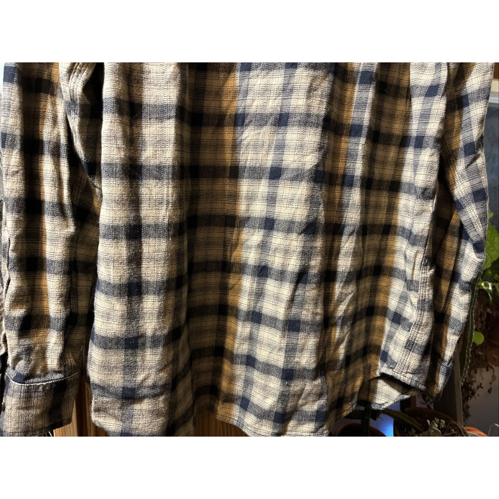 Carhartt Shirt Mens L Brown Plaid Outdoor Relaxed Fit Button Workwear Western