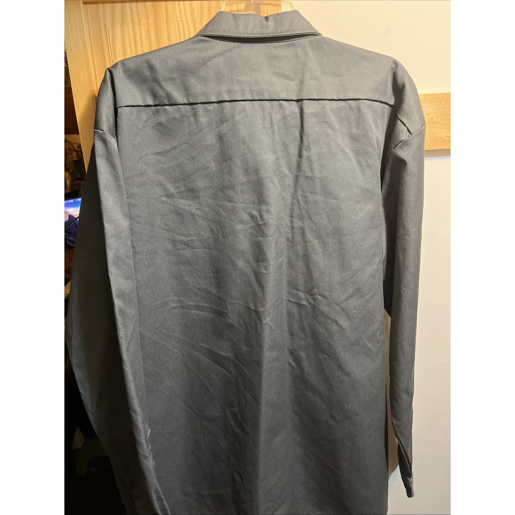 Vintage Dickies Long Sleeve Button Up Work Shirt Men's XLT Gray Cotton Polyester