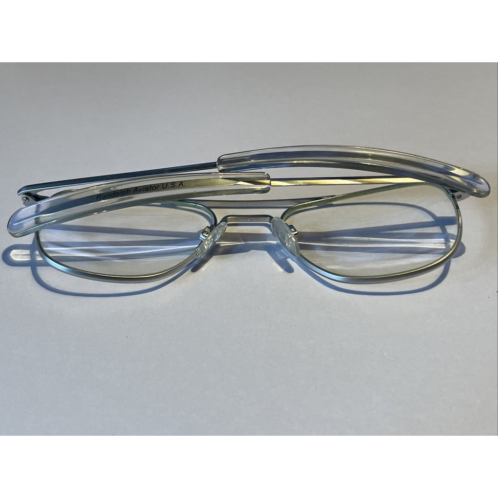 Randolph Aviator Glasses 52-20 Silver Chrome Bayonet Temples USA Frames Only