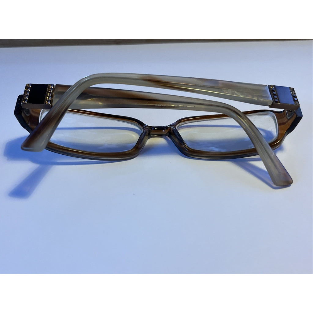 Vera Wang Womens Eyeglasses V163 BR Brown Tortoise Oval Frames 51-16-135 Readers