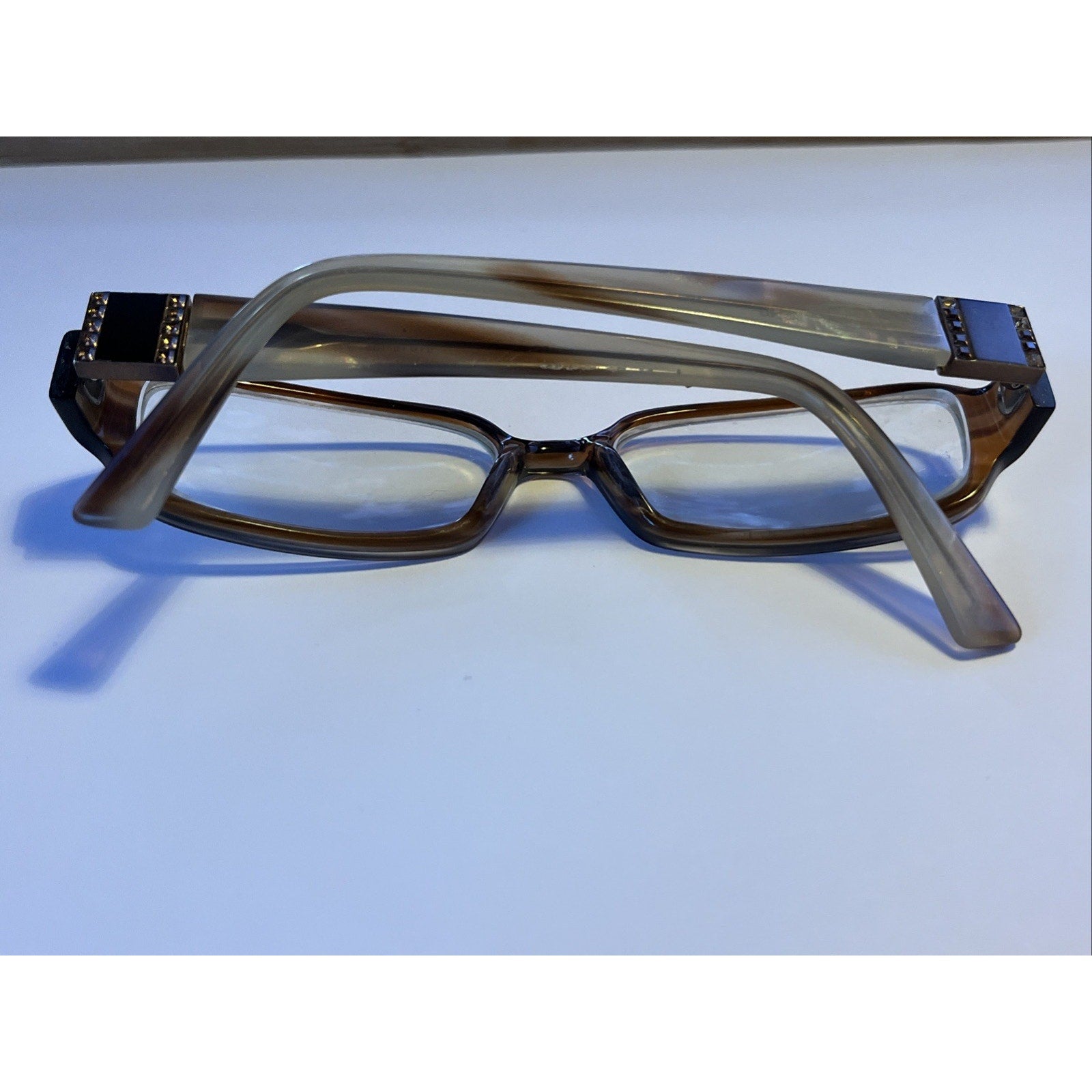 Vera Wang Womens Eyeglasses V163 BR Brown Tortoise Oval Frames 51-16-135 Readers