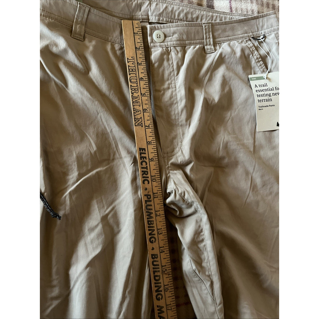 REI CO-OP Mens TRAILMADE PANTS Sz 40x30 Mushroom Taupe UPF 50 Cargo Hiking NWT